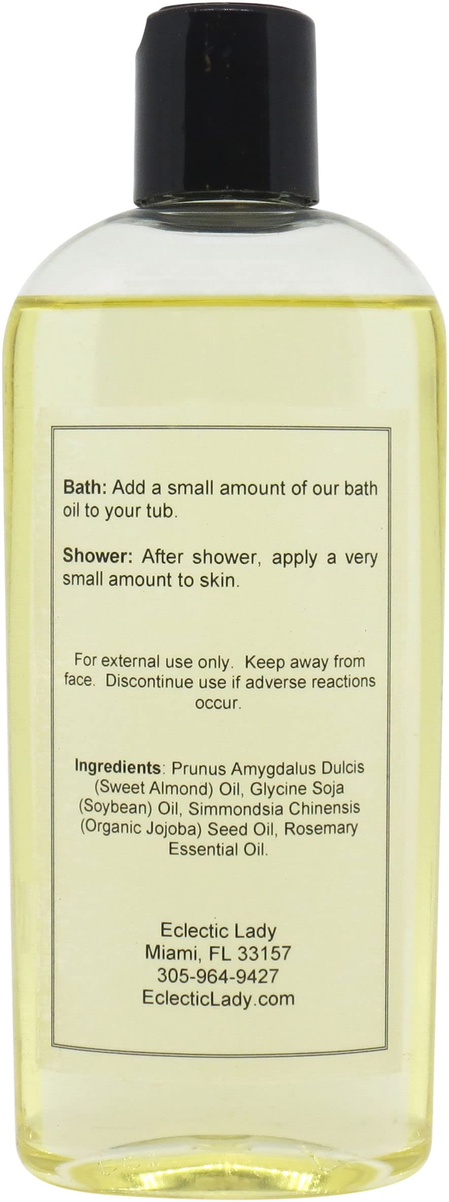 Eclectic Lady Rosemary Scented Bath Oil - Relaxing & Moisturizing Body Oil for Dry, Rough & Sensitive Skin - Daily Nourishing Shower Oil (4 oz) - Perfect for Spa Nights, Self-Care Routines & Stress Relief