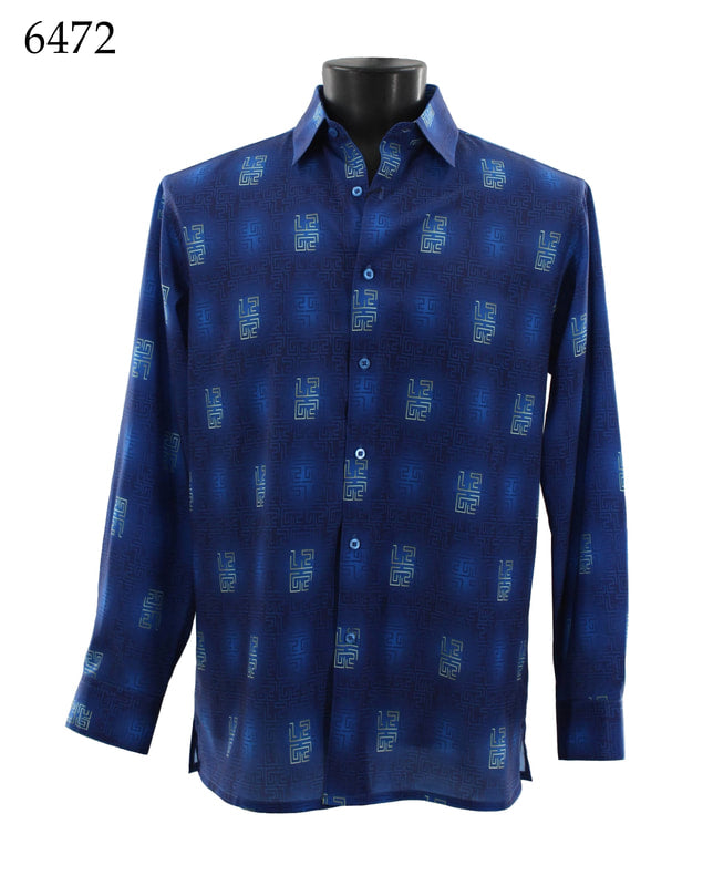 Premium Bassiri Long Sleeve Button-Down Shirt 6472 for Men - Comfortable Business Casual Wear for Office, Dating & Outdoor Activities