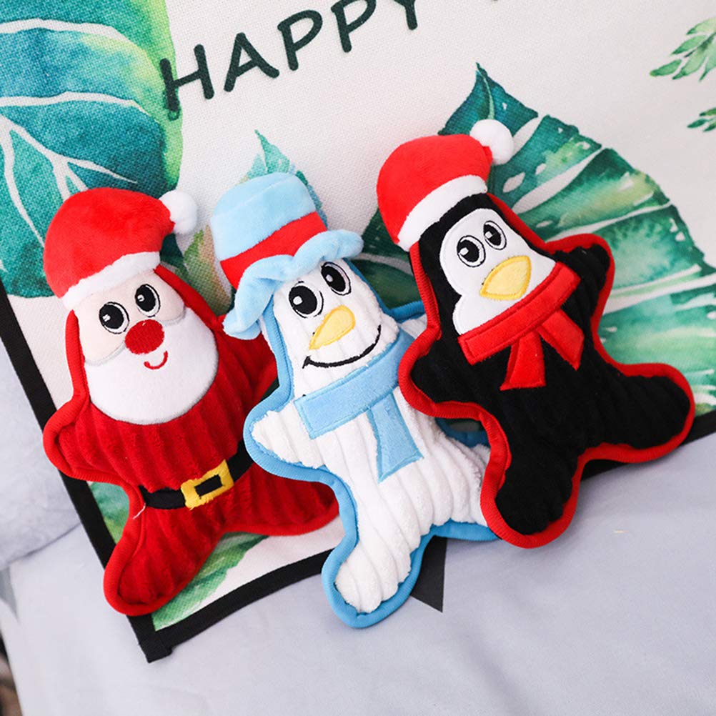 UKCOCO Christmas Chewing Toys for Puppies - Durable Plush Dog Chew Toys with Squeaker Sound, Puppy Teething Toys for Small Medium Dogs - Perfect for Christmas Gifts, Training & Playtime