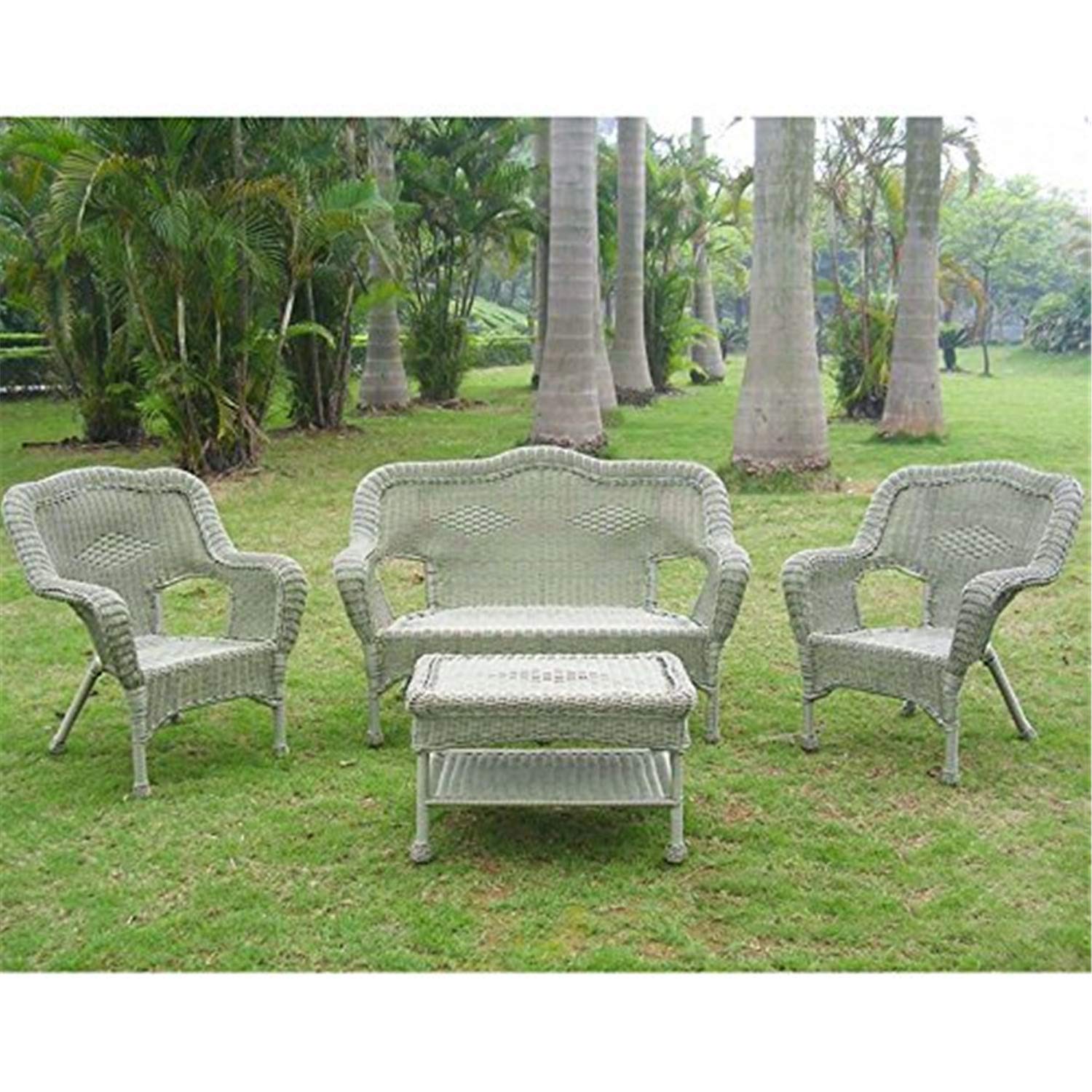 Premium 4-Piece Maui Outdoor Patio Furniture Set - Waterproof Wicker Sofa & Chairs with Cushions for Garden, Poolside, or Backyard Relaxation