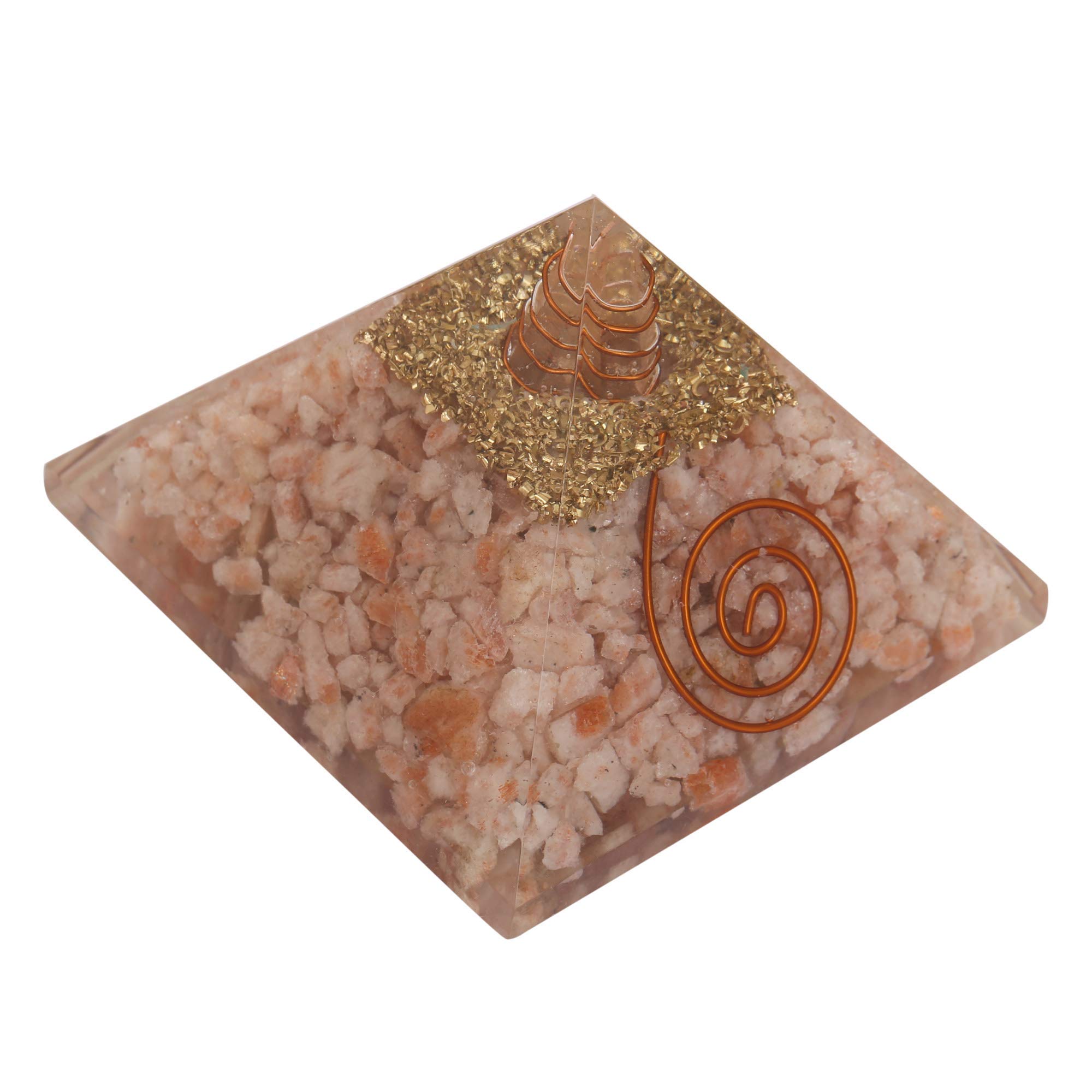 Sunstone Orgone Pyramid - EMF Protection & Healing Crystal Energy Generator for Home, Office & Meditation | Positive Energy & Stress Relief