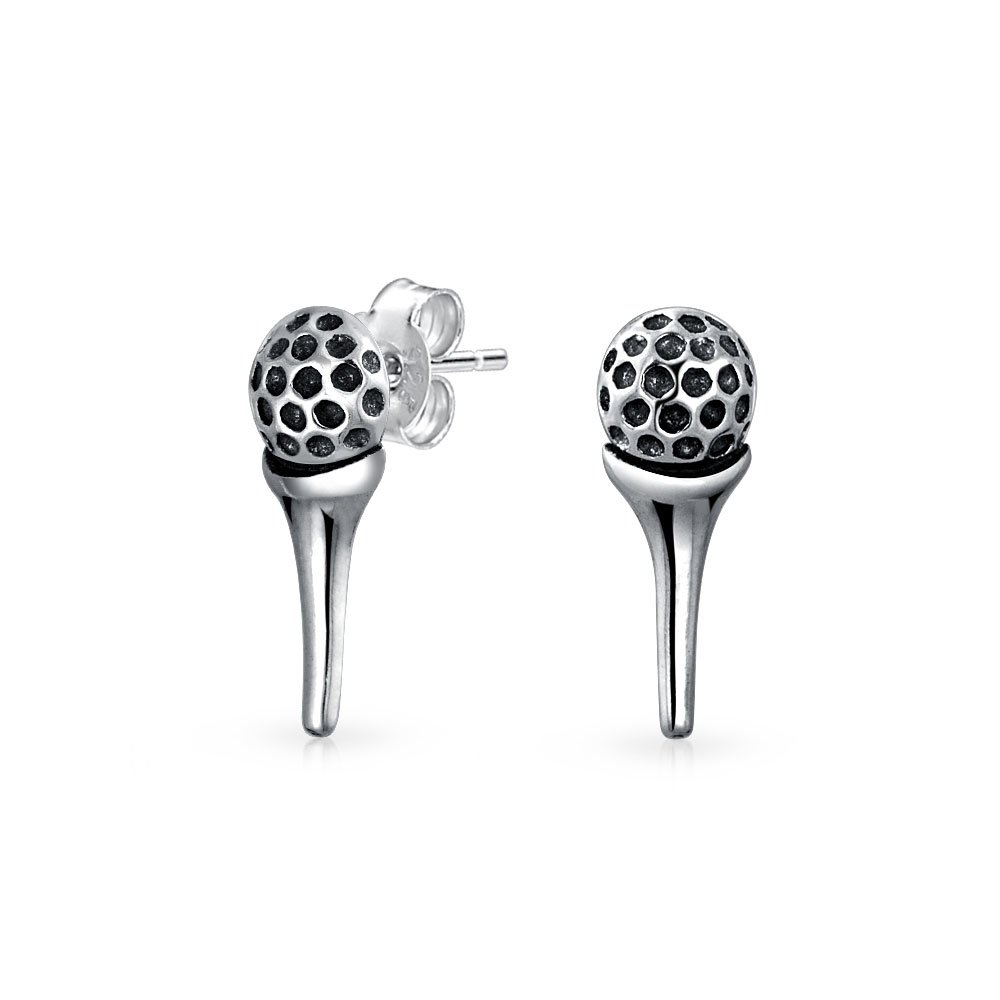 Golf Earrings for Women - .925 Sterling Silver Dangle Studs - Perfect Golf Gifts & Jewelry