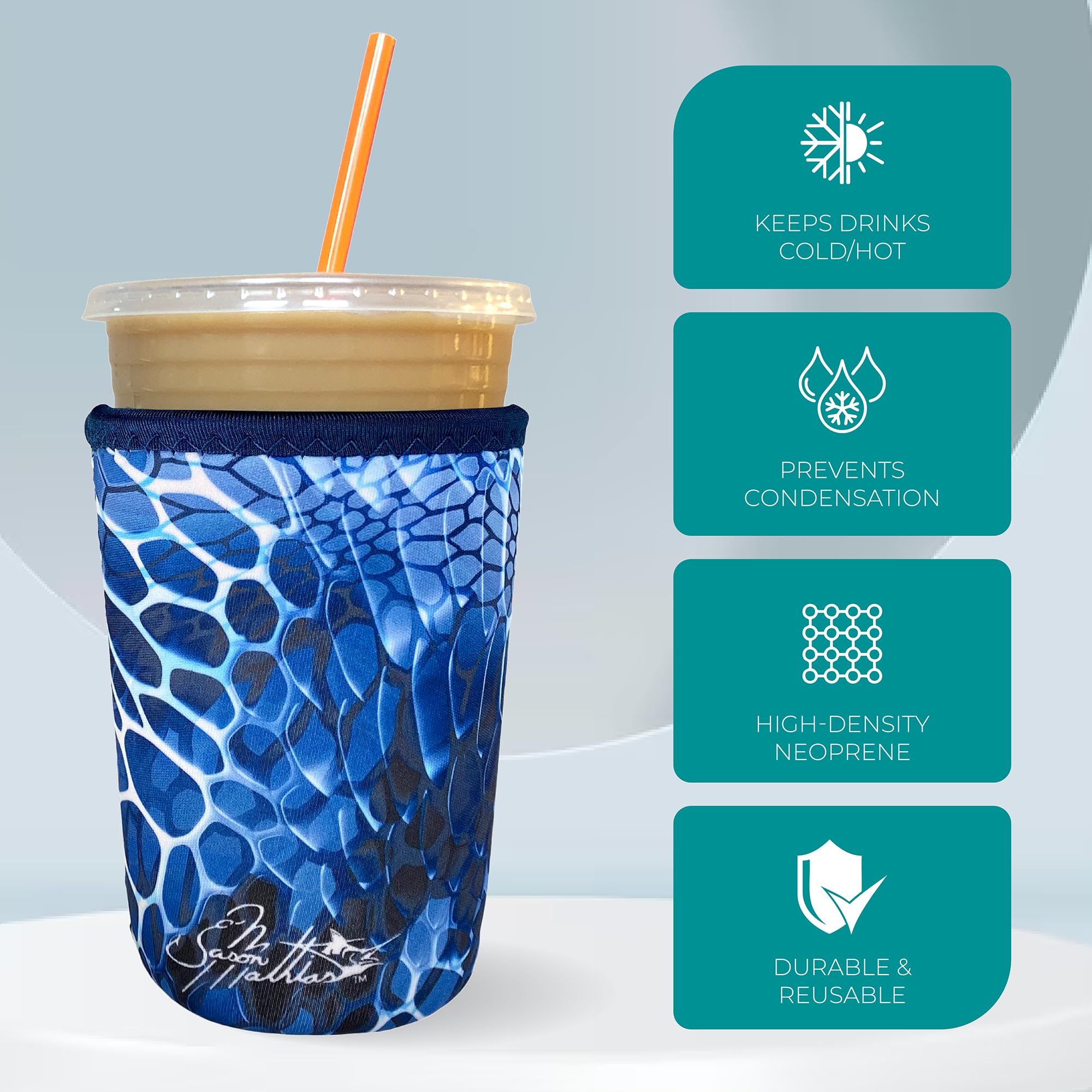 Koverz Insulated Neoprene Coffee Cup Sleeve for 24 Oz Iced Coffee - Washable & Reusable Coffee Accessory in Medium Realtree Camo - Perfect for Office, Travel, and Outdoor Coffee Lovers