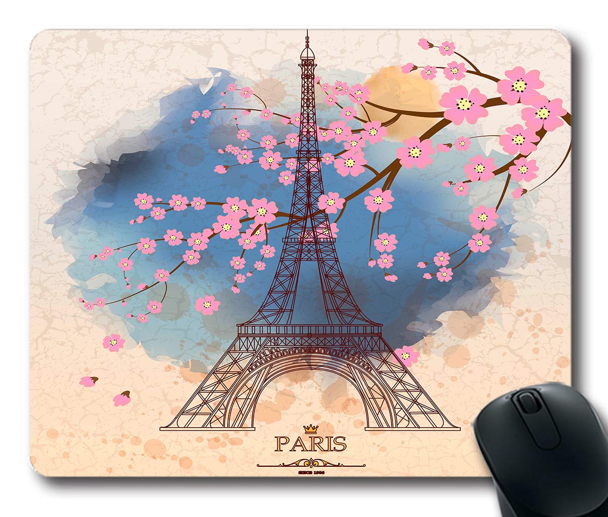 Eiffel Tower Mouse Pad - Non-Slip Rubber Gaming Mouse Mat with Paris Design for Office & Home Computer Use