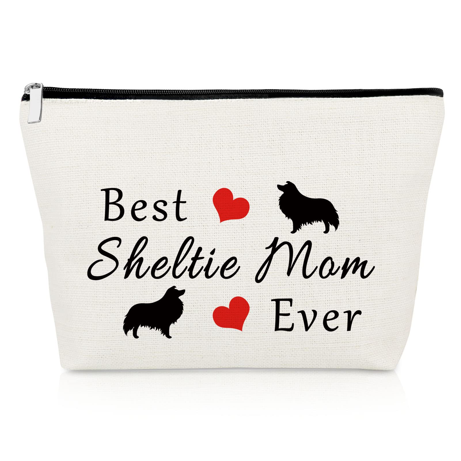**Shetland Sheepdog Makeup Bag for Women - Dog Lover Gifts for Sheltie Moms, Dog Owners - Cosmetic Bag for Animal Lovers - Perfect for Christmas, Mother's Day & Birthday Gifts - Great for Travel, Gym & Daily Use**