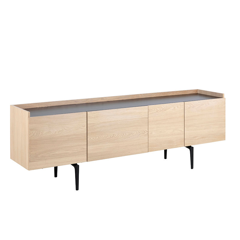 BROGAN 200cm Natural Wood Sideboard Buffet Cabinet for Dining Room, Living Room Storage & Home Decor
