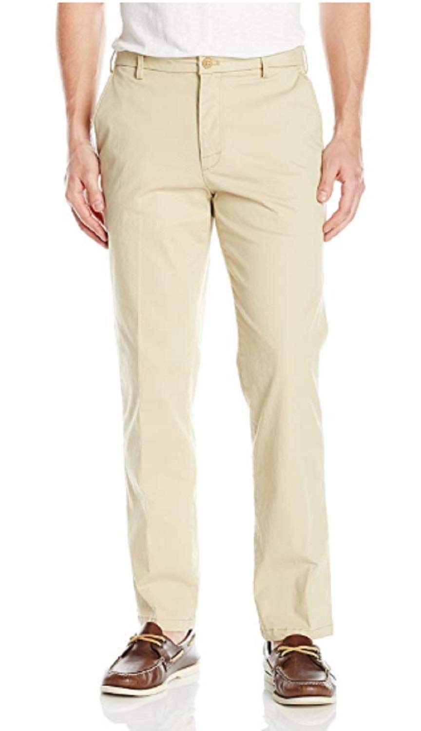IZOD Men's Sportflex Stretch Chino Pants - Comfortable Straight Fit Casual Dress Pants for Office, Business & Travel | Machine Washable & Wrinkle Resistant