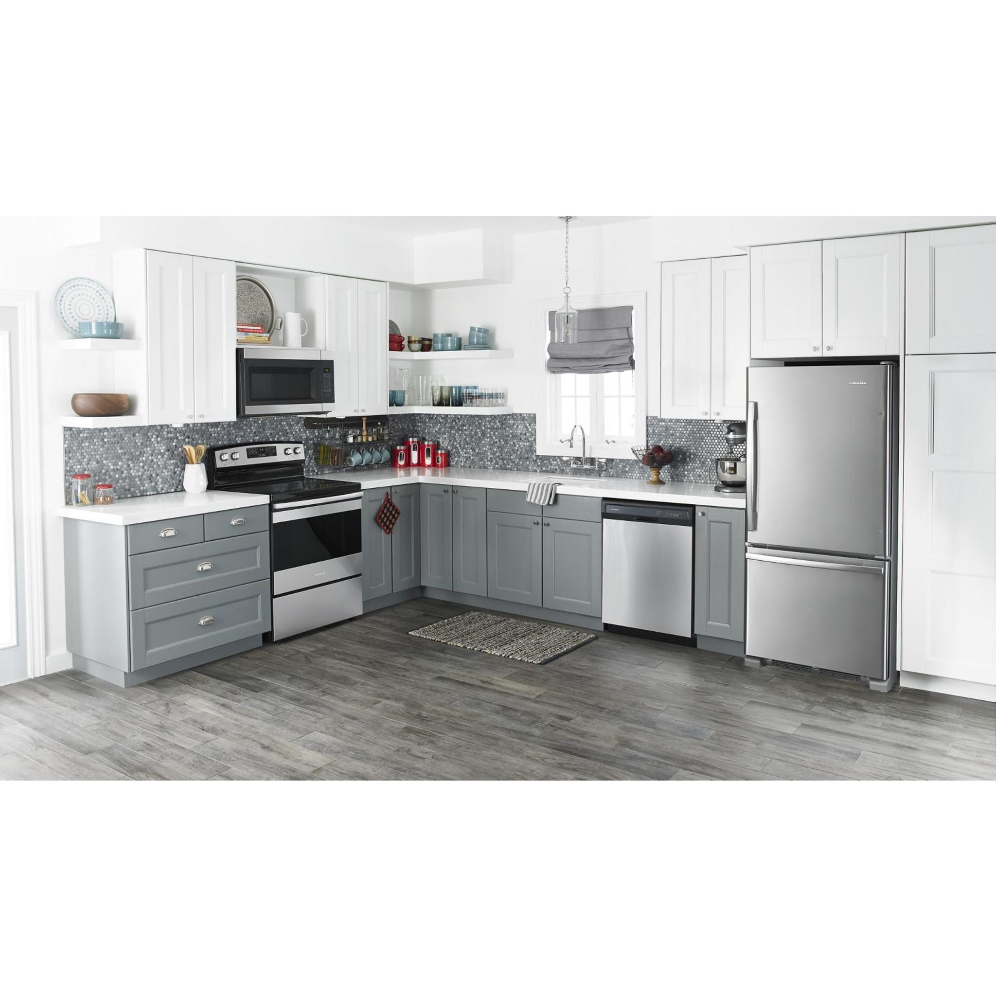 Amana Bottom Mount Refrigerator (ABB1924BRM) - 24.5 Cu. Ft. Stainless Steel French Door Fridge with Adjustable Shelves & Humidity-Controlled Crispers - Perfect for Modern Kitchens & Open Floor Plans