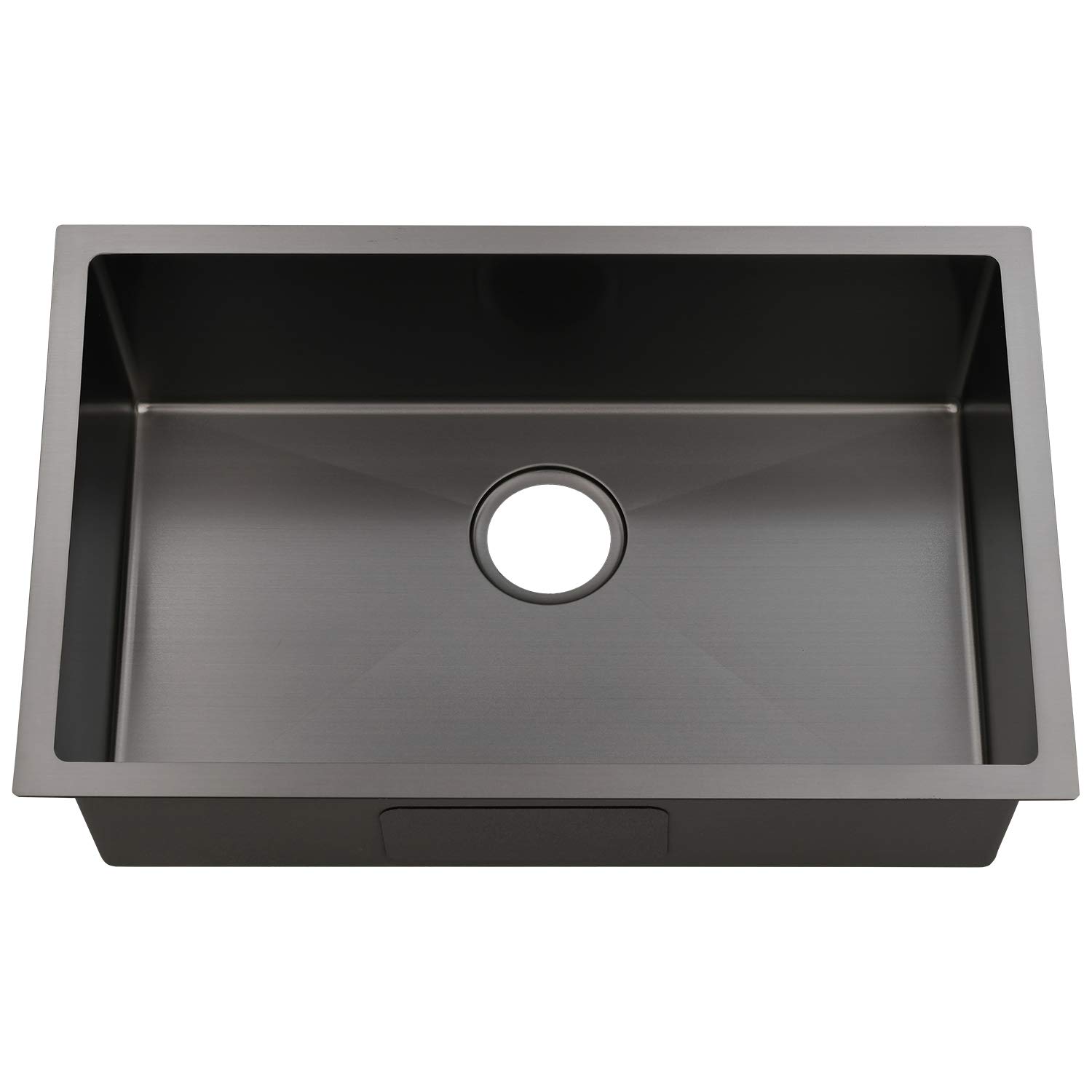 28 Inch Black Undermount Kitchen Sink - Commercial Grade Single Bowl Handmade Stainless Steel Sink with Nano Titanium Coating | Durable T304 Dark Grey Finish | Perfect for Restaurants, Home Chefs & Heavy-Duty Kitchen Use