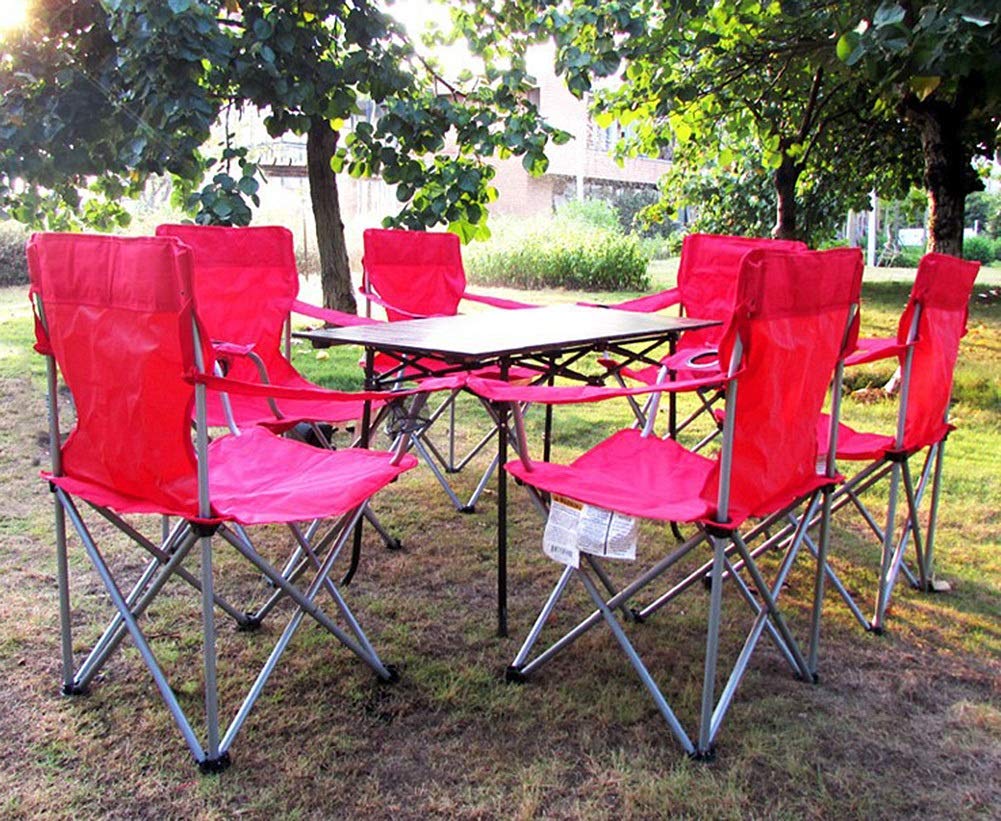 Portable Aluminum Folding Camping Table with Roll-Up Top & Net Pocket - Lightweight Outdoor Picnic Dining Cooking Table for Camping, Hiking, Beach & Garden Use