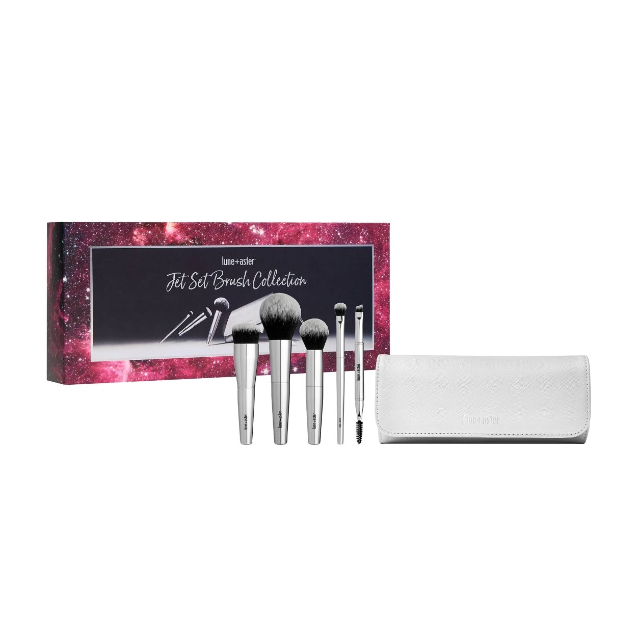 Jet Set Brush Collection (Limited Edition) - Professional Makeup Brushes for Travel & On-The-Go Beauty - Perfect for Airplane, Vacation & Quick Touch-Ups