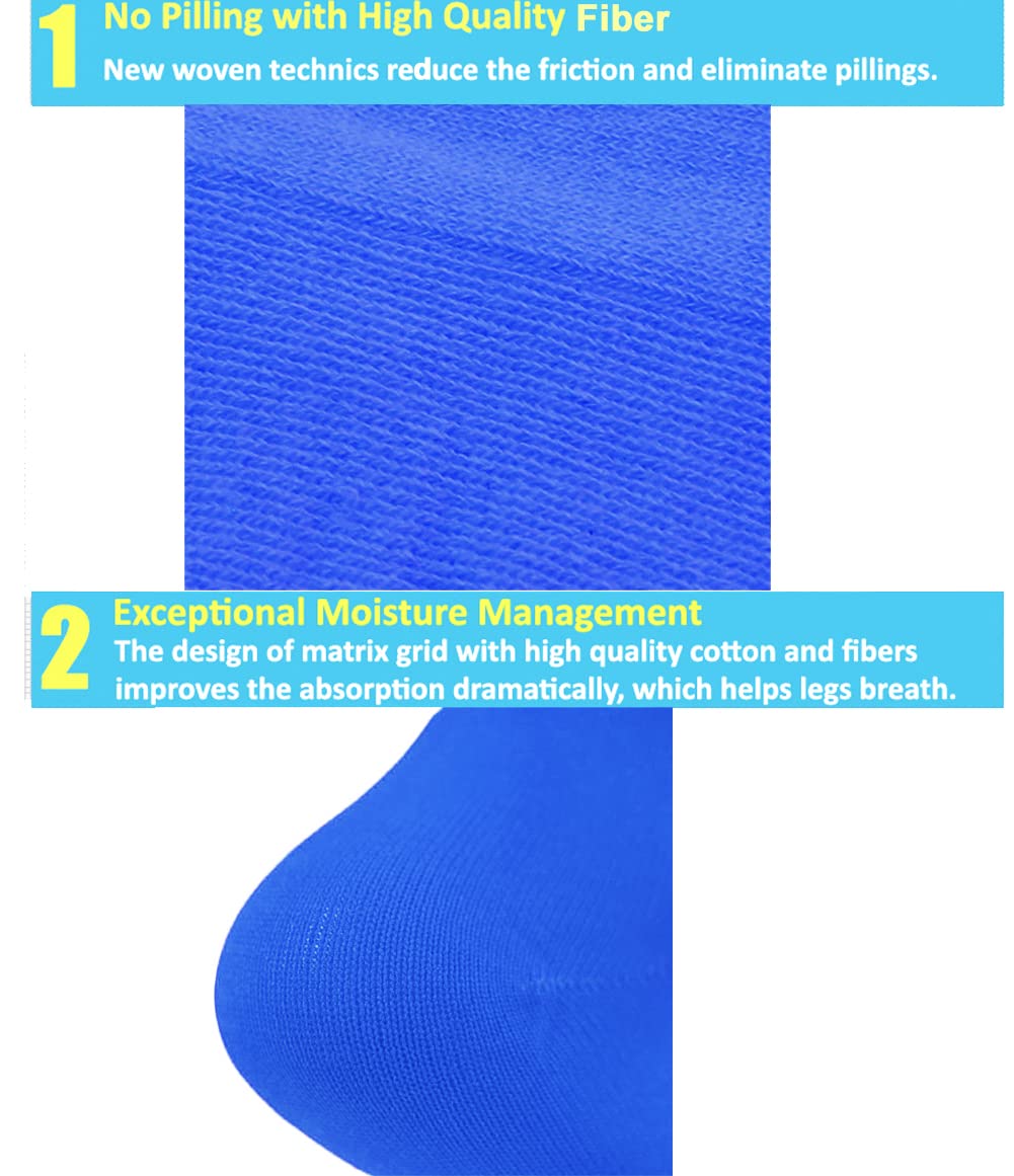 FOMANN 4 Pack Kids Soccer Socks for Boys & Girls - Breathable Sports Socks for Teens & Children - Perfect for Soccer Games, Training & School PE Activities