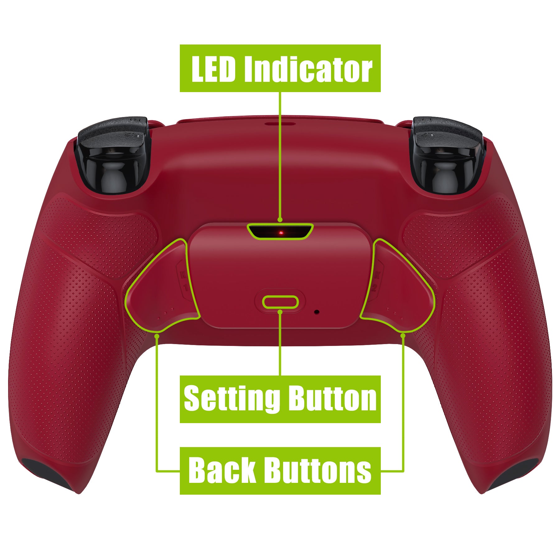 eXtremeRate Remappable RISE V3 Remap Kit for PS5 Controller BDM 030/040/050 - Rubberized Volcanic Red Back Buttons | Customizable Gaming Controller Accessories for Competitive Play & Enhanced Performance