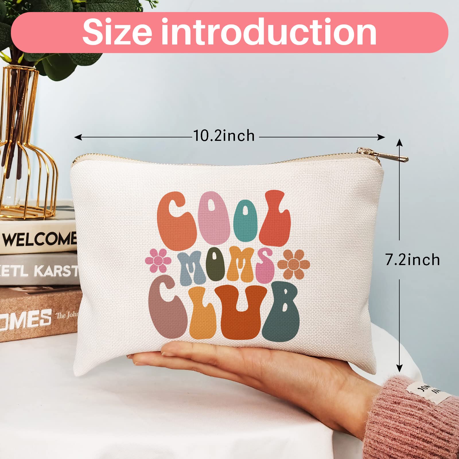 Stylish Cool Moms Club Makeup Bag - Premium Mother's Day Gift, Birthday Present for New Moms - Trendy Handbag for Everyday Use, Work & Travel
