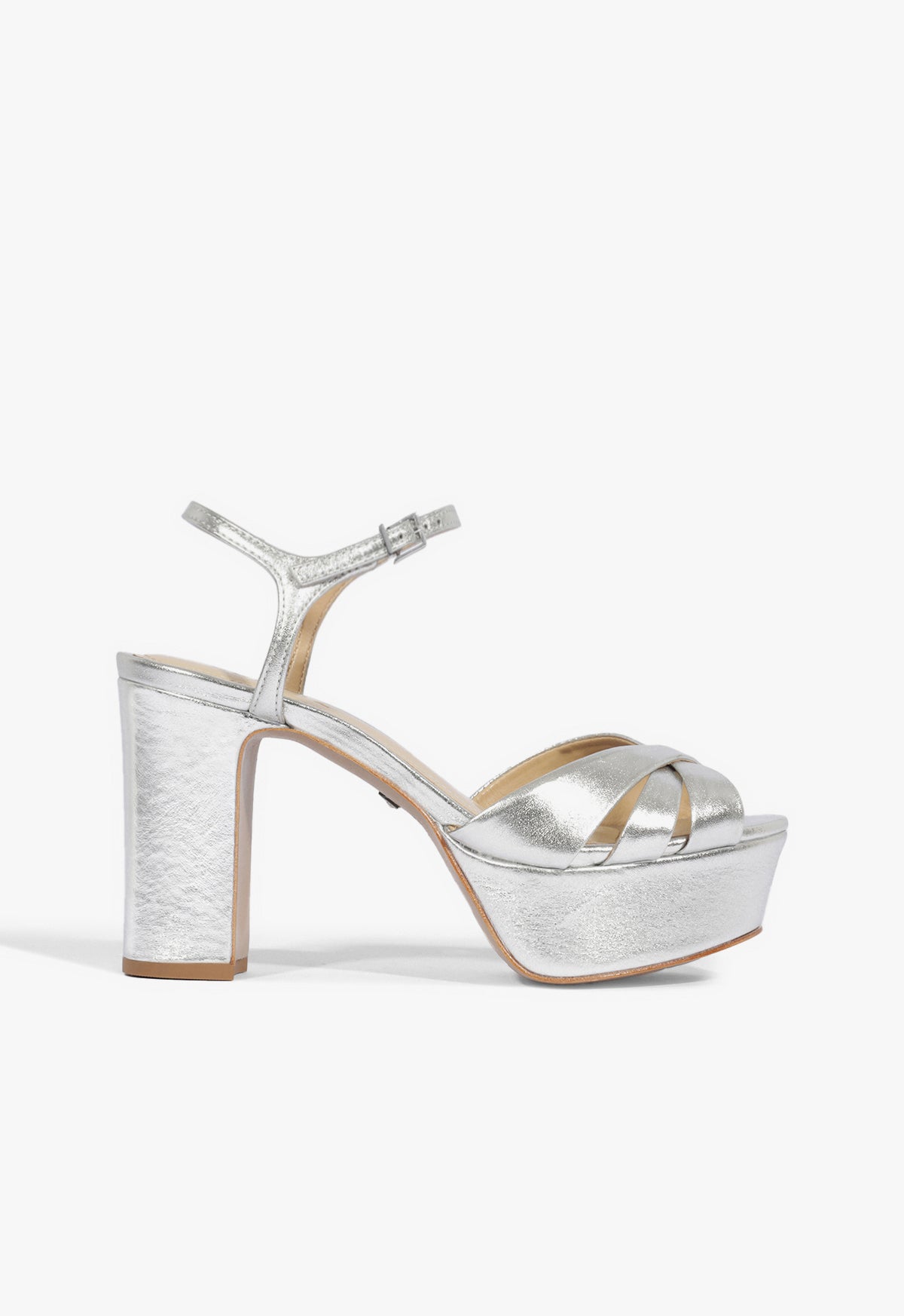 Keefa S19 Women's High Heel Platform Sandals - Metallic Leather Strappy Heels for Party, Wedding & Evening Wear - Comfortable Dress Shoes for Women