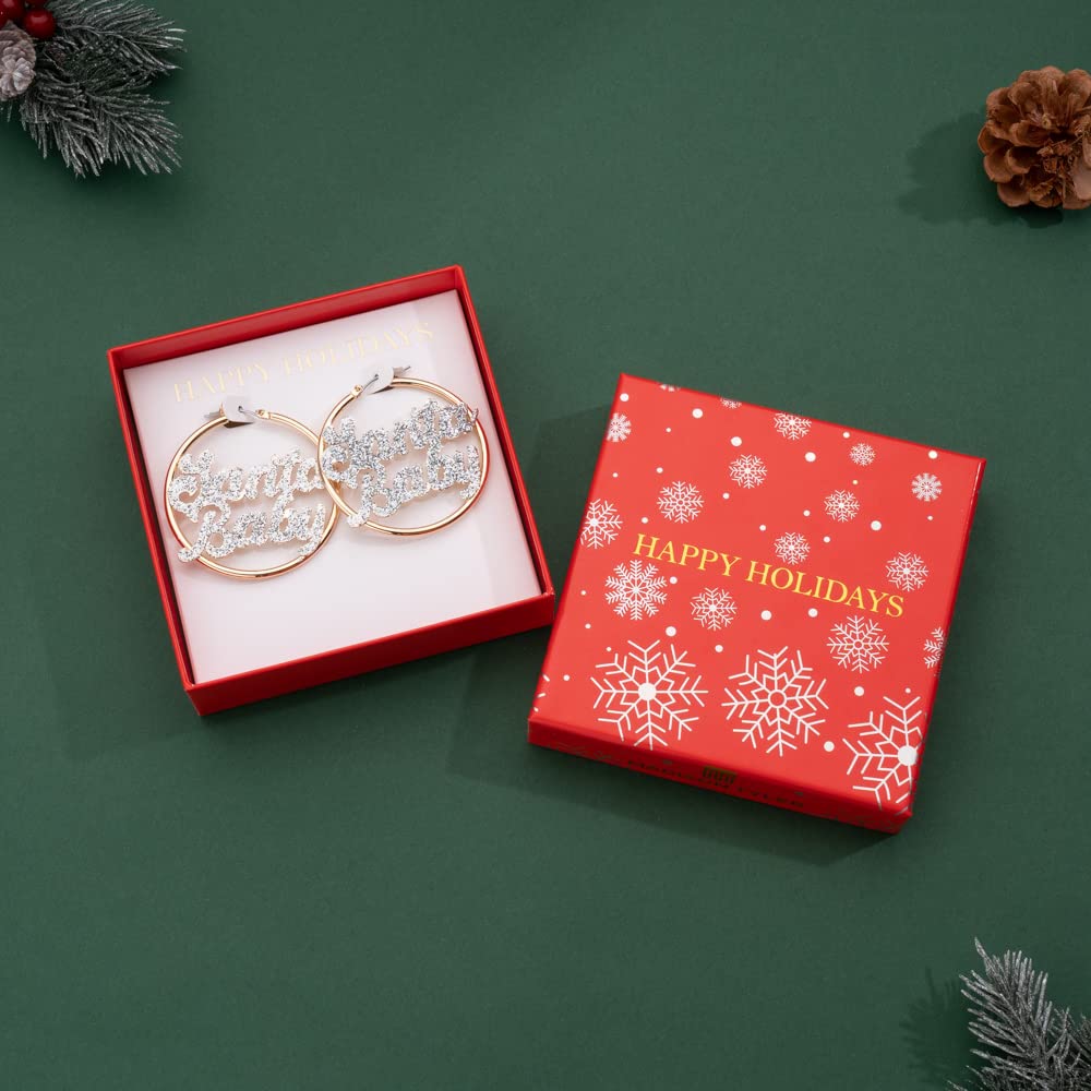Madison Tyler Christmas Gold Hoop Earrings for Women - Elegant Jingle Bell Charms with Pearl Drops | Lightweight Holiday Jewelry | Perfect Xmas Gift for Girls, Wives & Friends | Ideal for Parties, Office & Festive Celebrations