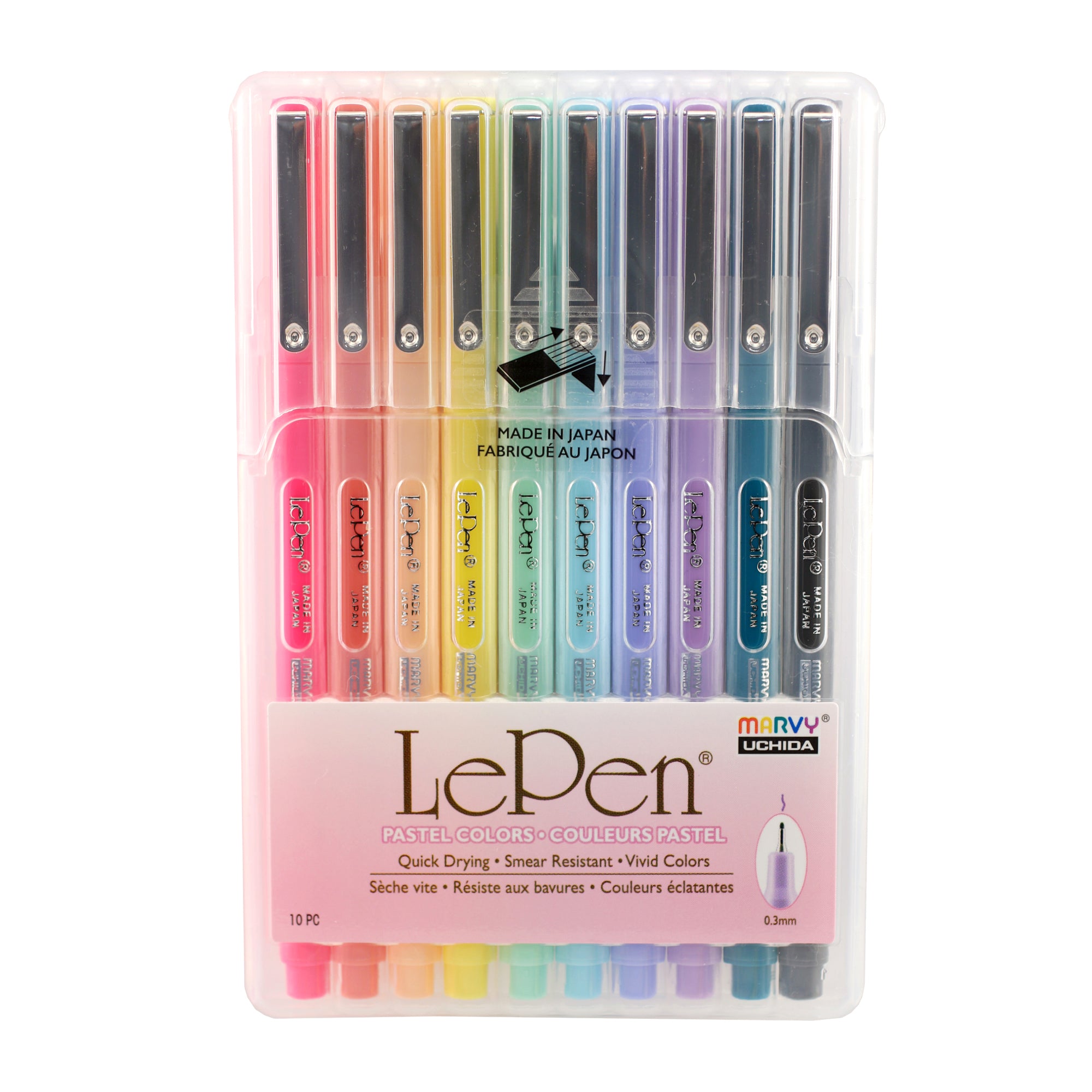 10 Pack Le Pen Fineliners - Pastel Colored Fine Tip Markers for Journaling, Note Taking & Art Projects | Premium Quality Pastel Pens for Bullet Journals, Coloring Books & Planner Decorations