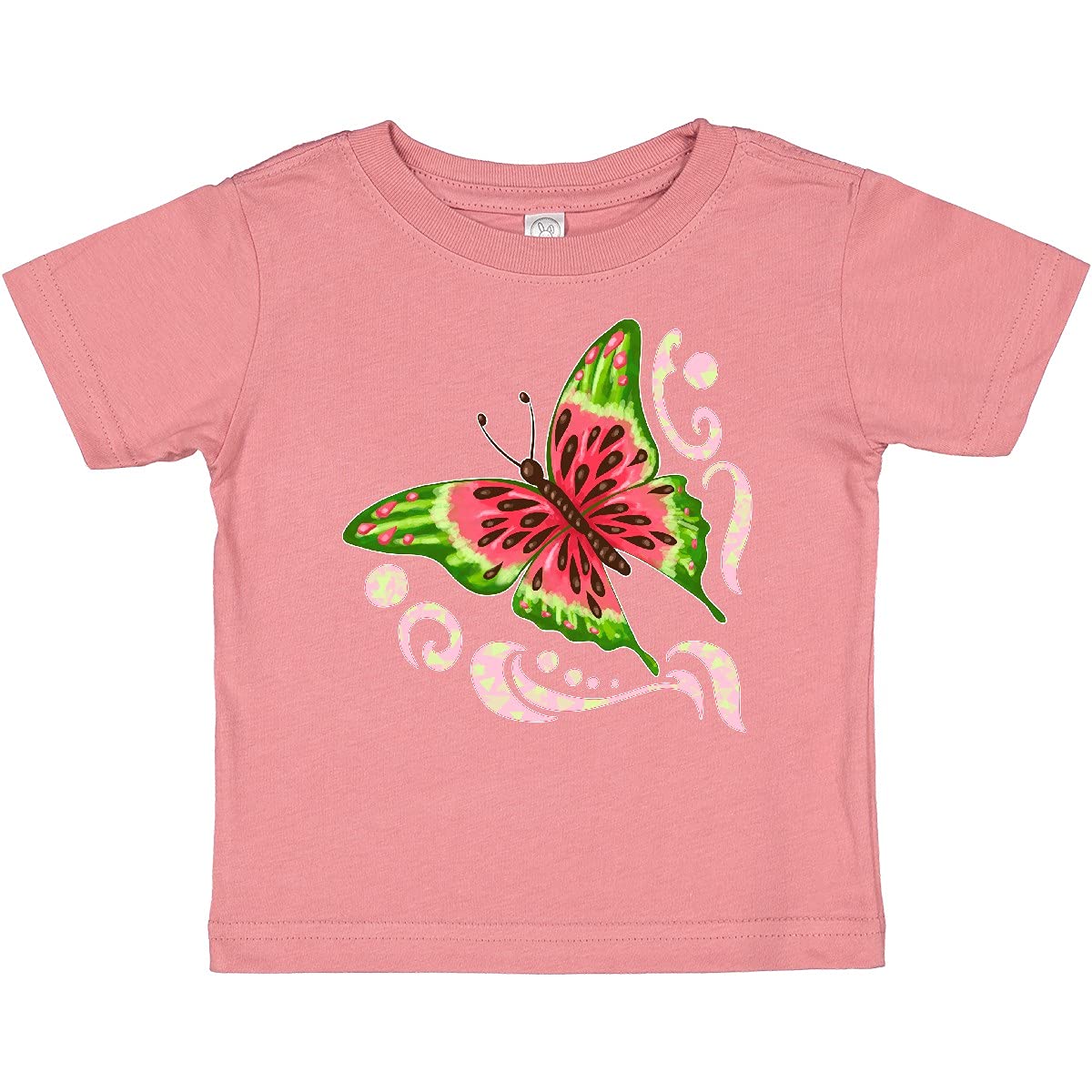 Inktastic Watermelon Butterfly Baby T-Shirt - Cute Summer Outfit for Boys & Girls - Perfect for Playdates, Beach Trips, and Family Photos