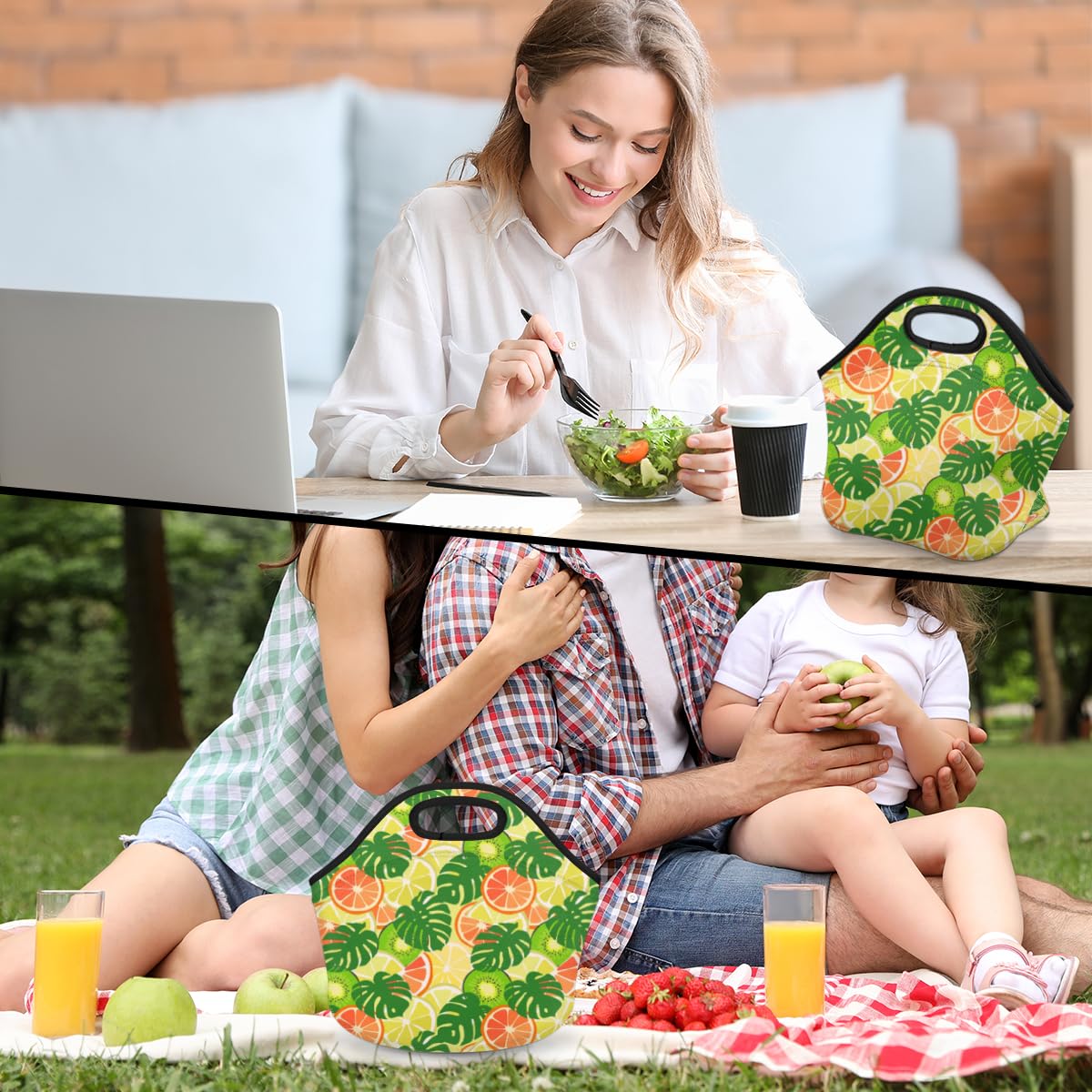 Insulated Neoprene Lunch Bag for Women & Men - Reusable Cooler Tote for Work, Travel, Picnic | Keep Food Fresh | Perfect for Office, School, Beach & Outdoor Activities