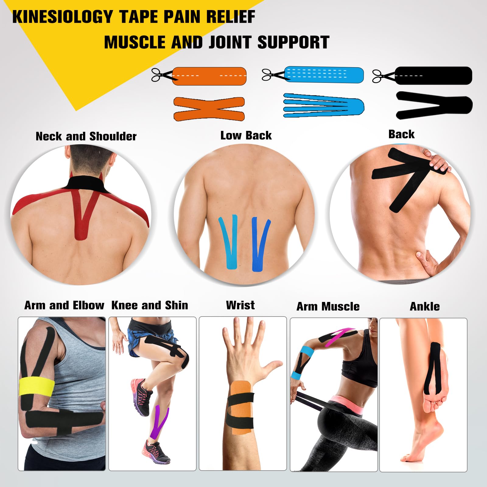 Premium Kinesiology Tape Precut 2 Rolls Pack - Athletic Sports Tape for Muscle & Joint Pain Relief - 40 Strips for Knee, Ankle, Shoulder, Back & Plantar Fasciitis Support - Latex-Free, Water-Resistant, Beige - Ideal for Athletes, Runners & Physical Therapy Recovery