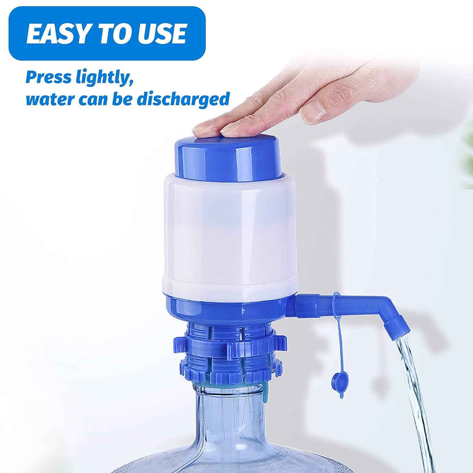 Portable Manual Water Pump for 2-6 Gallon Jugs - Extra Short Tube & Cap Included | Drinking Water Dispenser for Home, Office, Camping & Emergency Preparedness