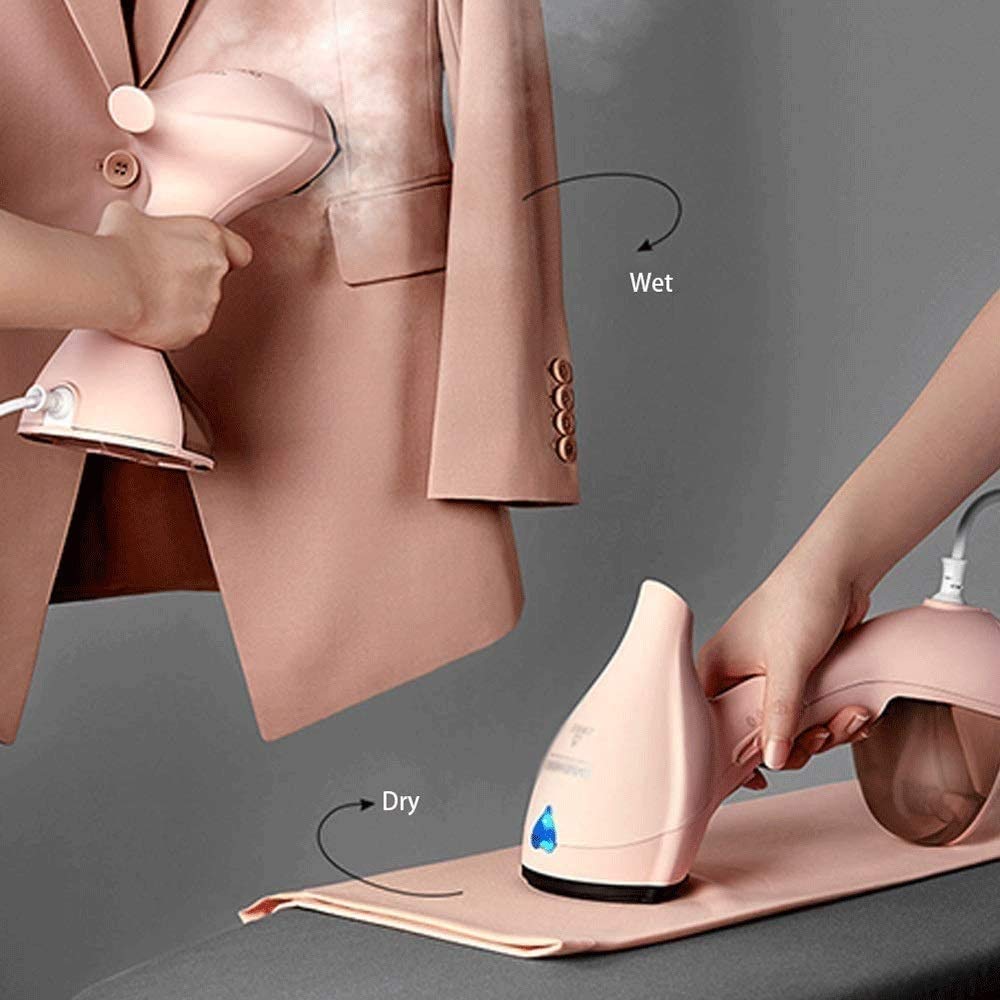 180ml Handheld Garment Steamer for Clothes - Portable Travel Steamer with Fast Heat-up, Multi-Use Mini Steamer for Home & Travel (Pink) - Perfect for Wrinkles Removal, Suits, Dresses & Delicate Fabrics