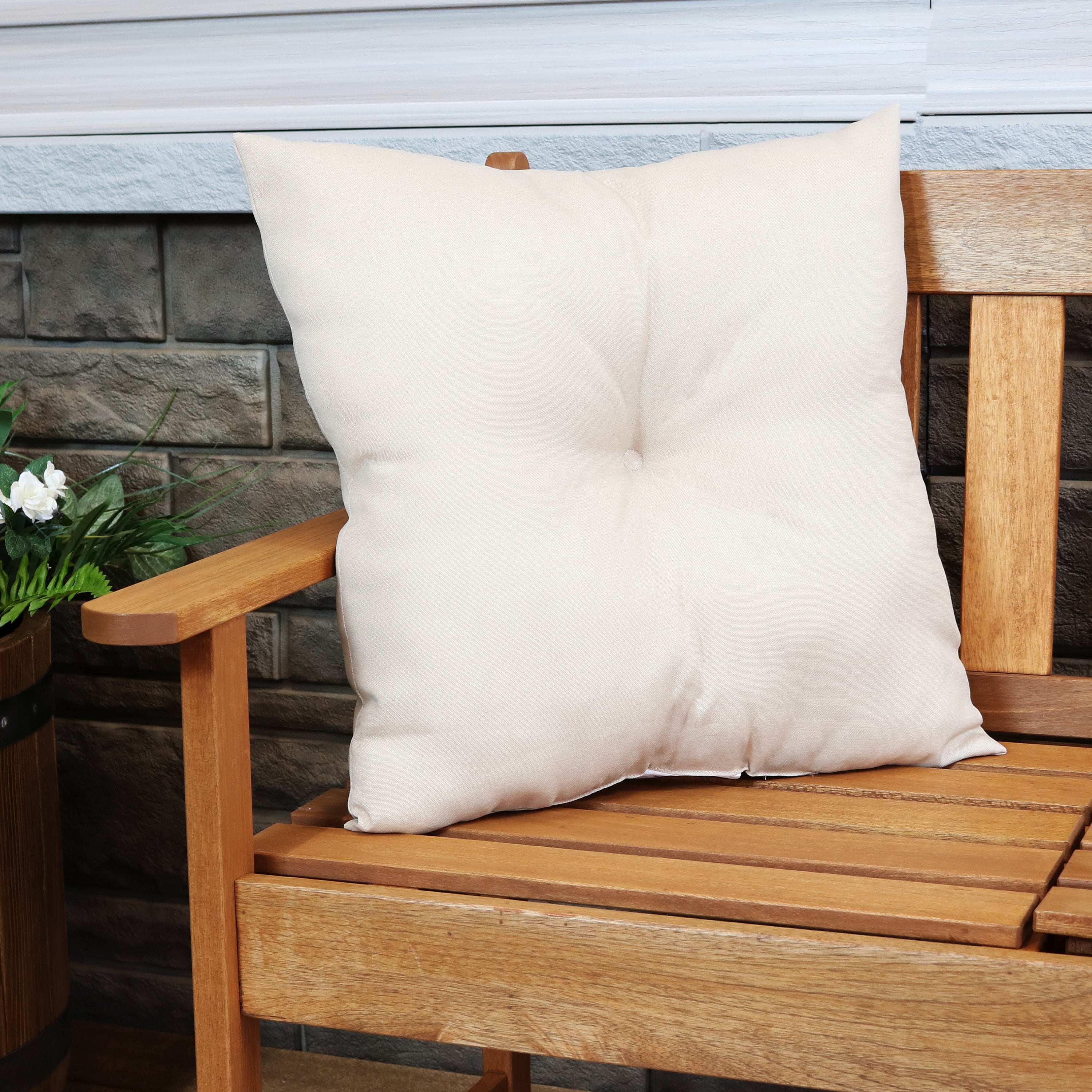 Sunnydaze Tufted Decorative Throw Pillows for Sofa, Couch, Bed - Indoor & Outdoor Use - Waterproof & UV Resistant - Perfect for Patio, Garden, Living Room, and Bedroom Decor