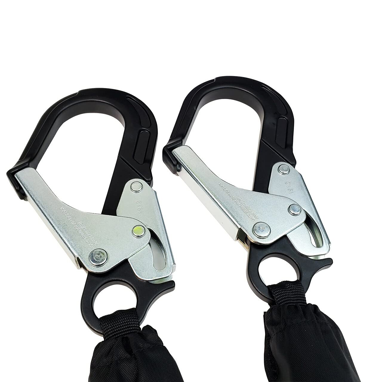 Frontline RPA062RA 6-Foot Aramid Web Twin Leg Self-Retracting Lifeline with Aluminum Rebar Hook Ends | 310 lbs Capacity | Lightweight & Durable Fall Protection Equipment | Aramid Fiber Webbing Safety Harness | ANSI & OSHA Compliant | ISO Certified | Ideal for Construction, Roofing & Industrial Work