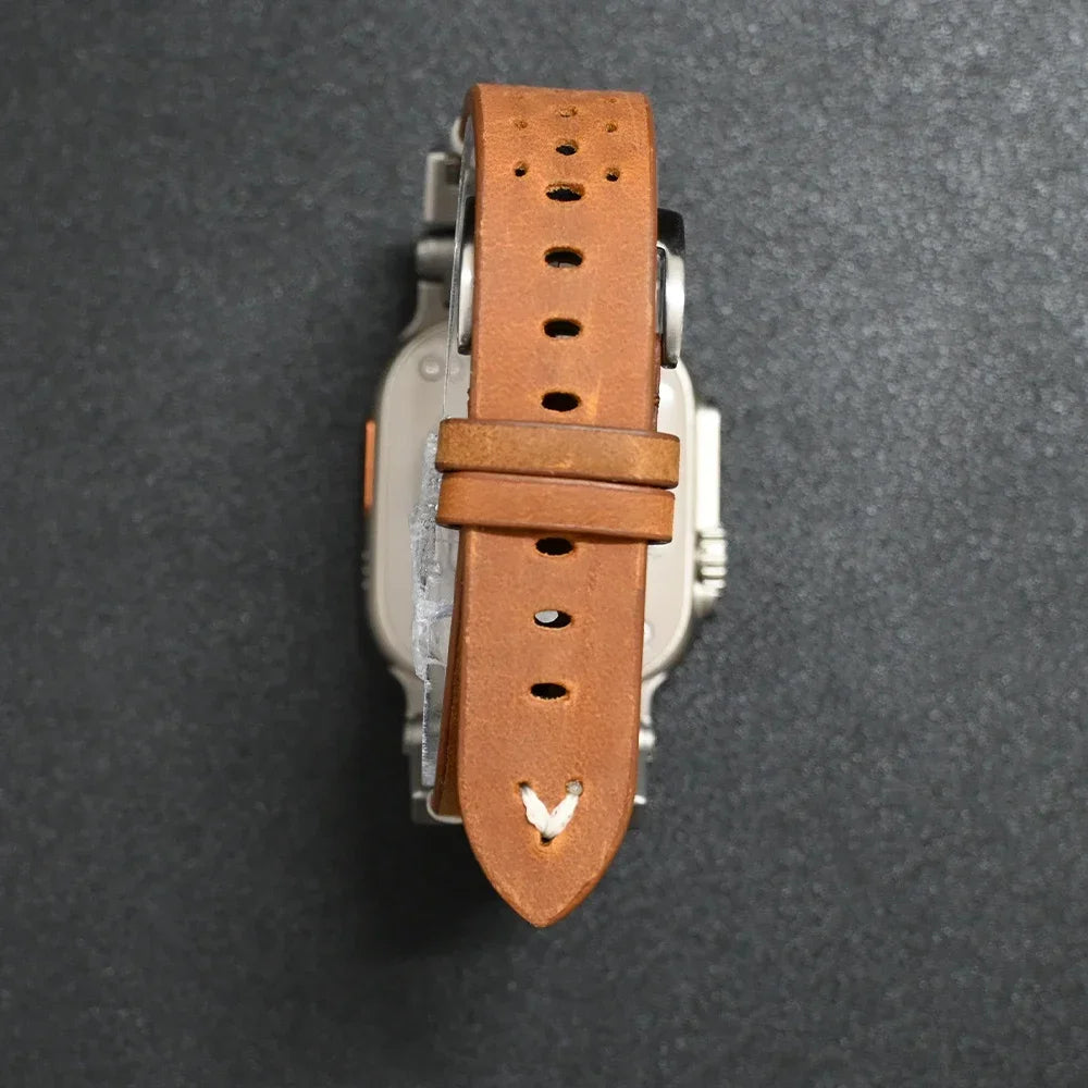 Premium Genuine Leather Bands for Apple Watch - Durable & Stylish Replacement Straps for Workouts, Office & Everyday Wear