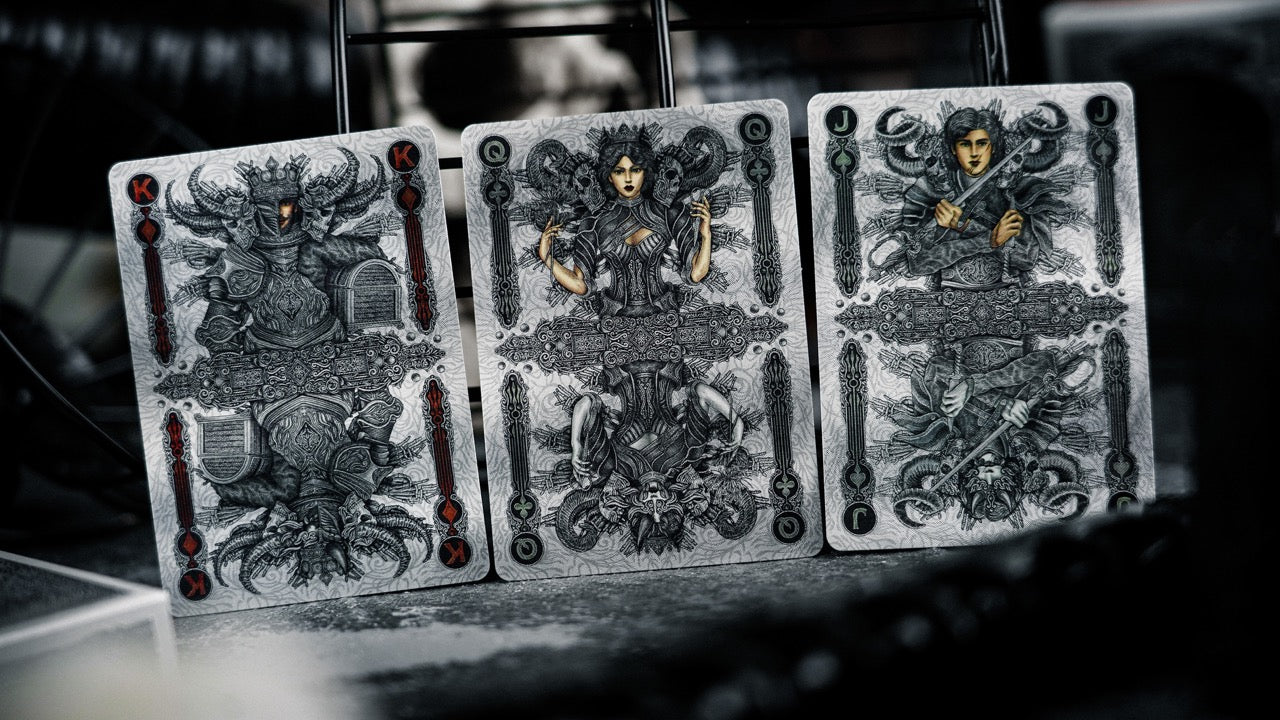 Devildom Dark Evil Gothic Style Playing Cards - Premium Quality for Magic Tricks, Poker Games, and Collectors - Perfect for Halloween, Themed Parties, and Cardistry Performances
