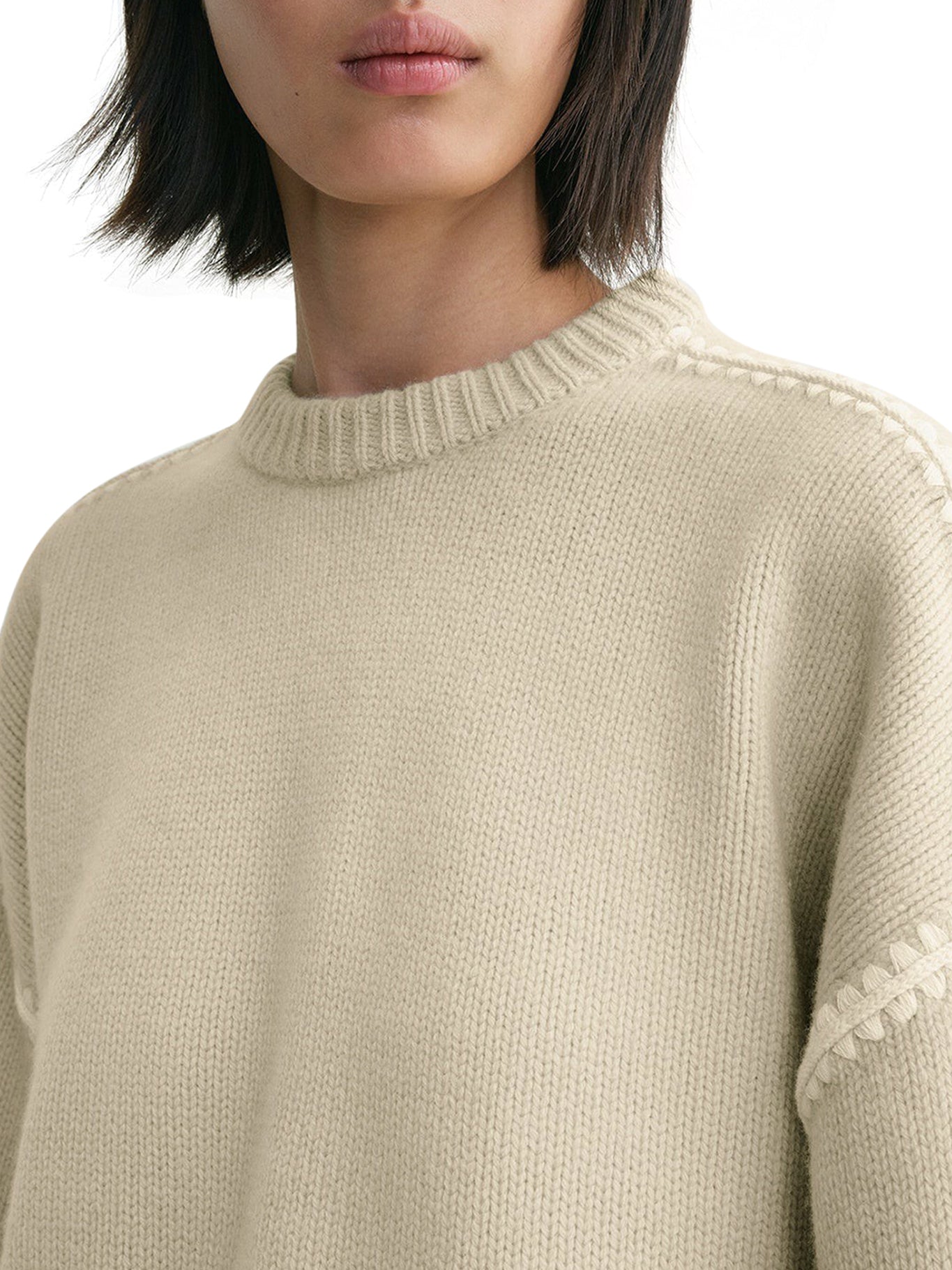 Luxury Embroidered Wool Cashmere Knit Sweater - Soft & Warm Winter Pullover for Women - Perfect for Holidays, Office & Casual Outfits