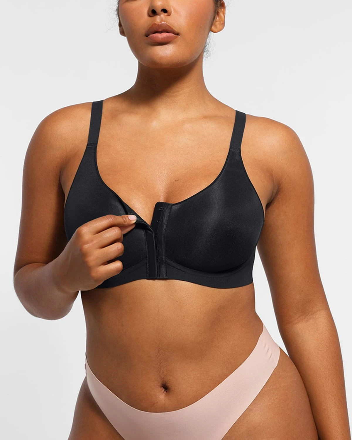 Wireless Front Hook Back Smooth Bra - Comfortable Seamless Support for Yoga, Workouts & Everyday Wear