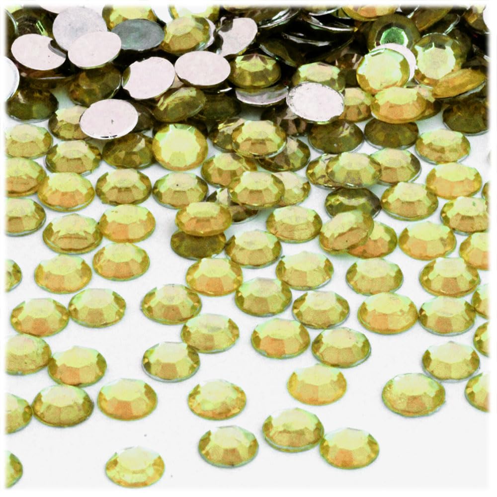 144-Piece 8mm Round Flatback Rhinestones in Champagne - DIY Jewelry, Nail Art, Scrapbooking & Craft Supplies for Home Decor, Wedding, and Costume Design