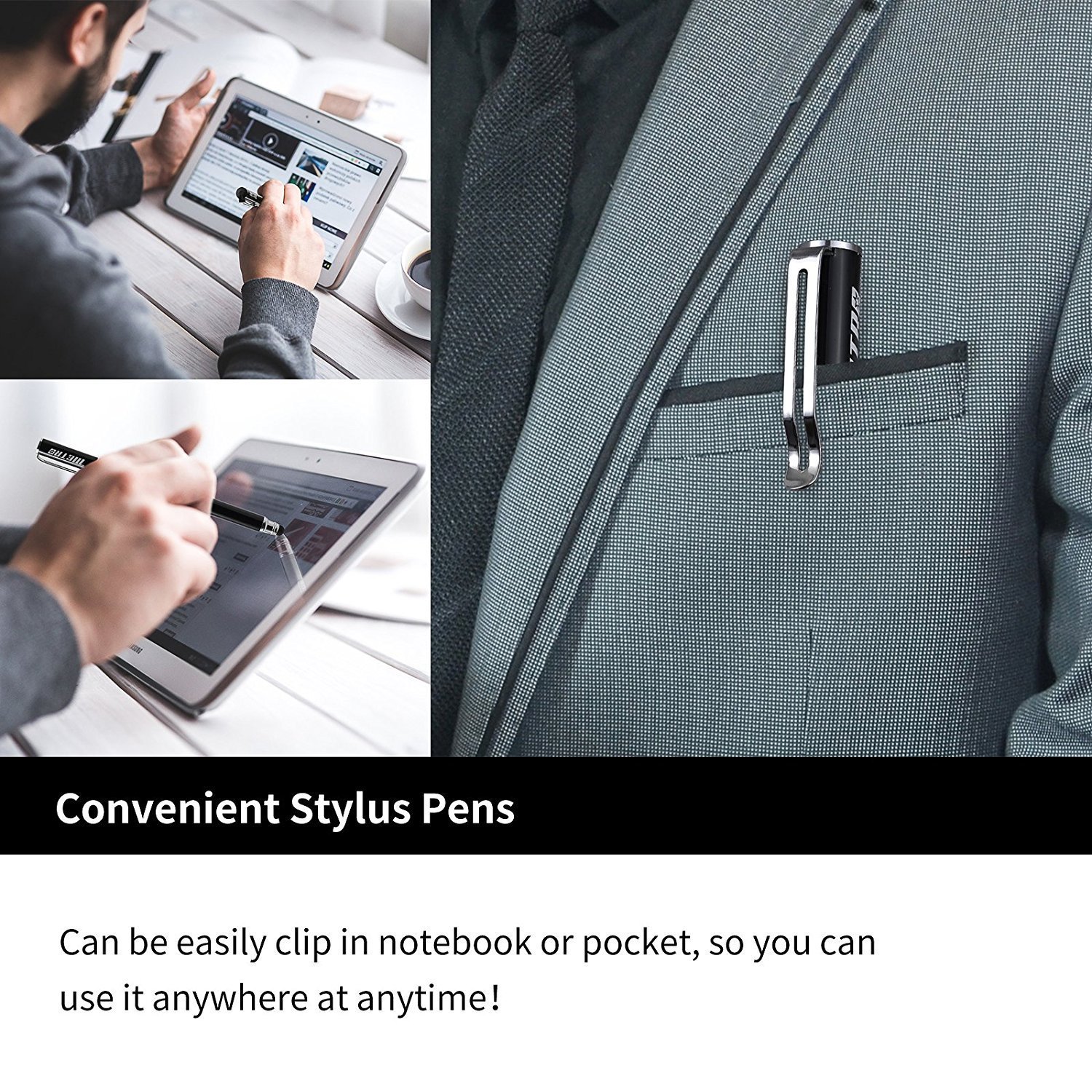 Premium Capacitive Stylus Pen with Dual Rubber Tips - High Sensitivity & Precision Stylus for iPad, iPhone, Samsung Tablets - Perfect for Drawing, Note-Taking & Touch Screen Devices (Black)