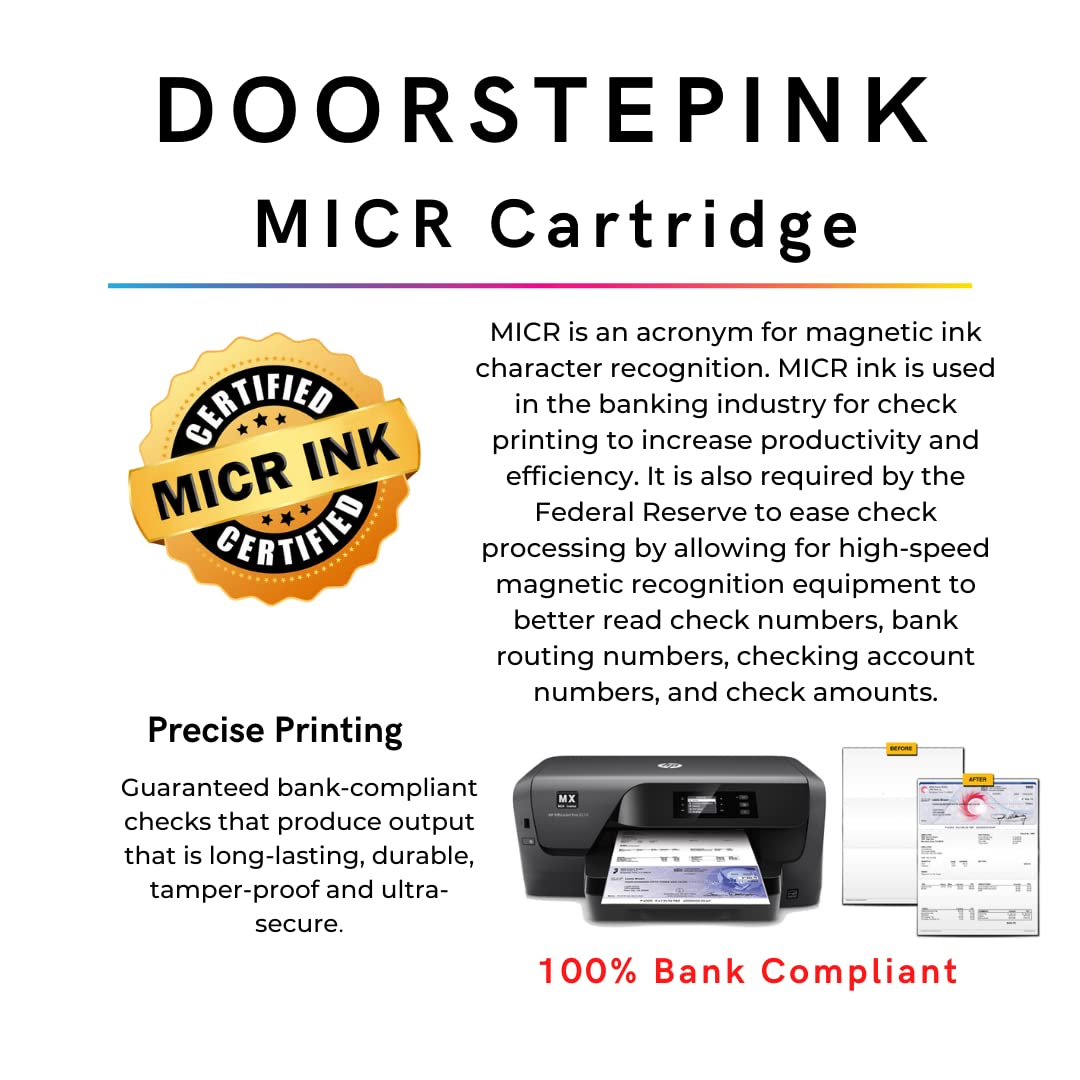 HP 980 D8J10A Black MICR Magnetic Ink Cartridge - Remanufactured in USA for Check Printing | Compatible with HP Printers | Secure Banking & Business Documents