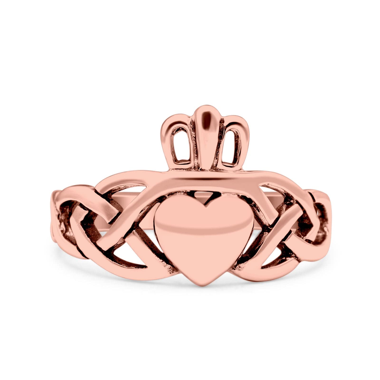 Blue Apple Co. Celtic Claddagh Infinity Trinity Weave Oxidized Statement Thumb Ring - 925 Sterling Silver Irish Jewelry for Women & Men - Perfect for Weddings, Anniversaries & Gifts