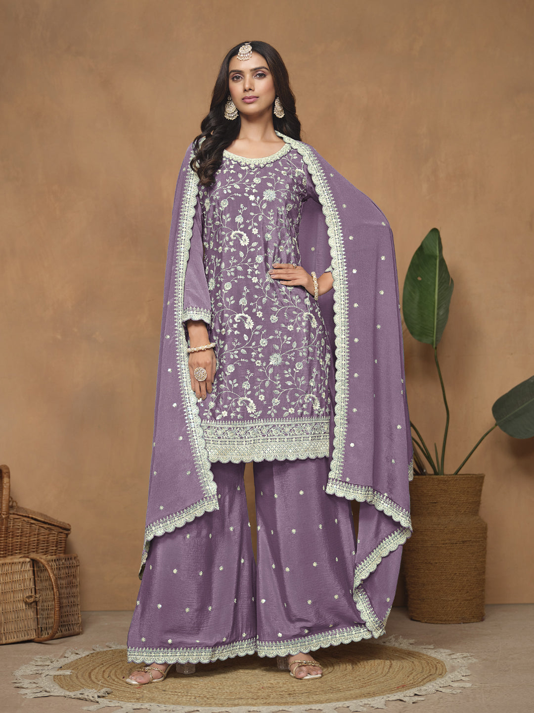 Elegant Aqua Blue Designer Palazzo Suit with Heavy Embroidery & Sequins Work | Perfect for Weddings, Parties & Festive Occasions