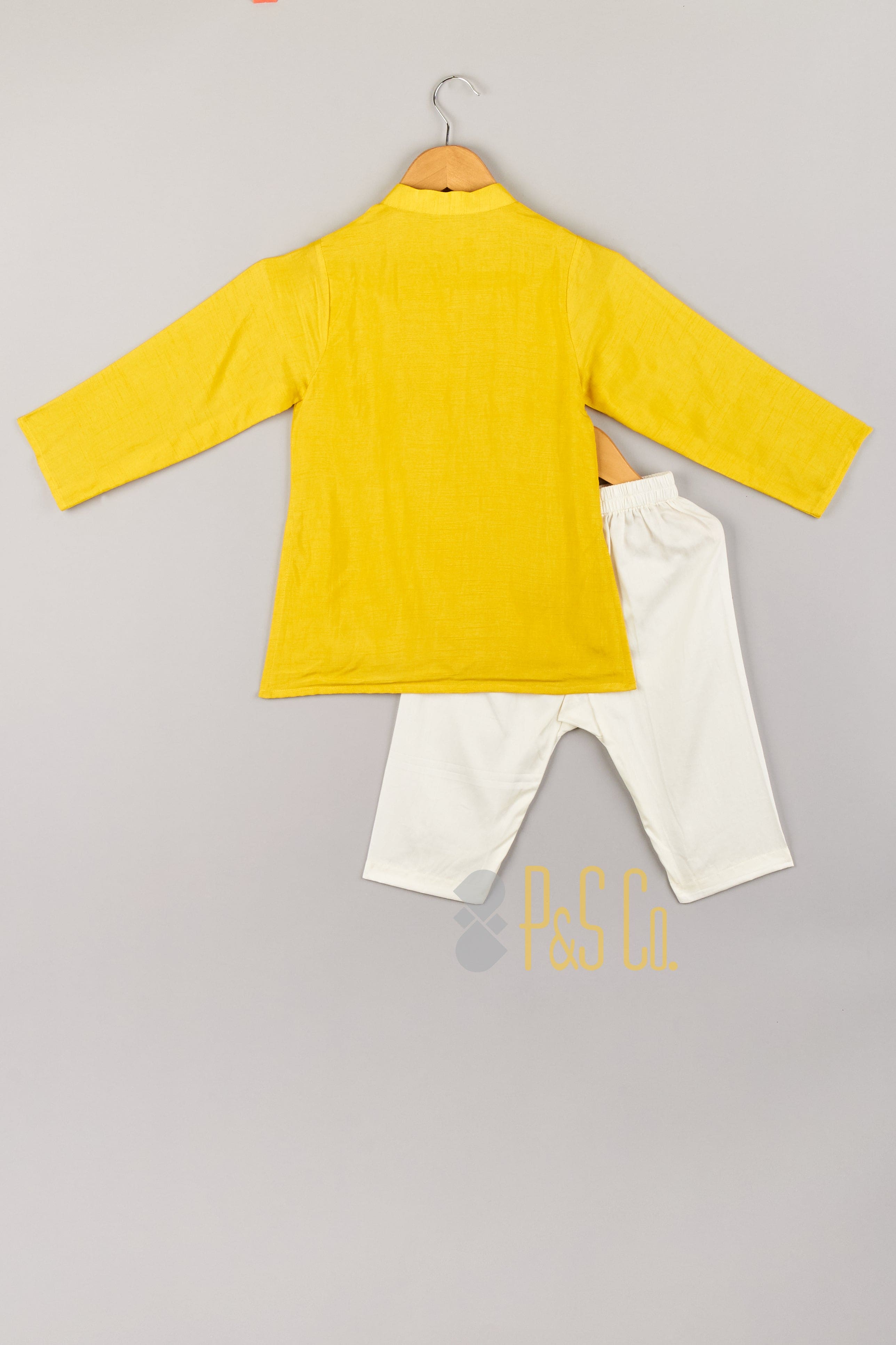 **Pre Order: Yellow Embroidered Kurta Pajama Set for Men - Traditional Indian Ethnic Wear for Festivals, Weddings & Special Occasions**