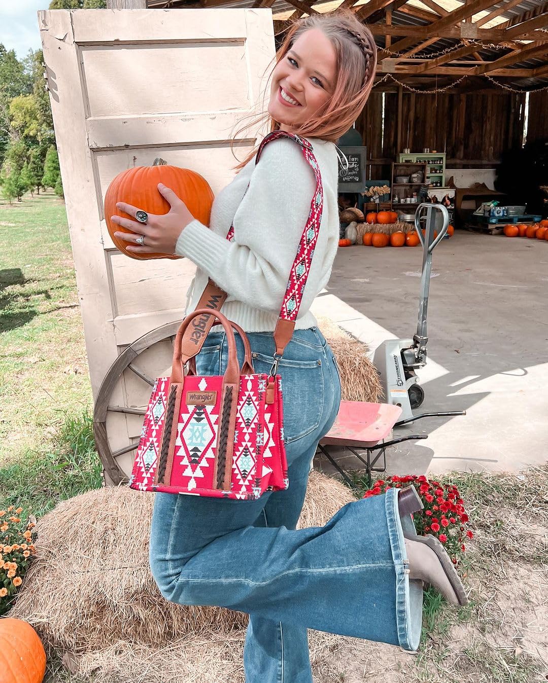 Wrangler Aztec Tote Bag for Women - Boho Shoulder Purse & Handbag - Perfect for Work, Travel & Casual Outings