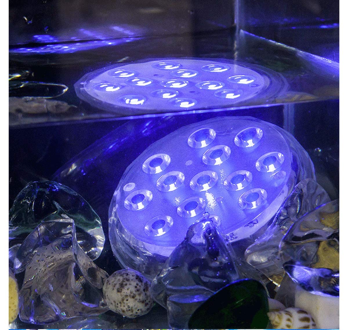 13-LED Submersible Underwater Lights for Ponds, Fountains, Pools & Aquariums - Waterproof Battery Operated with Remote - Perfect for Fish Bowls, Vases, Wedding & Halloween Decor (2 Pack)