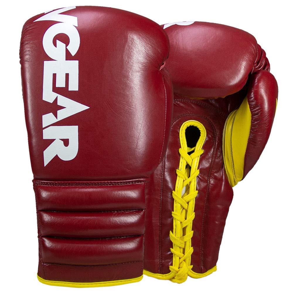 Revgear S4 Sentinel Lace Pro Leather Boxing Gloves with Gel Padding - Premium Training Gloves for Boxing, MMA & Kickboxing - Ridged Wrist Support for Maximum Protection - Ideal for Sparring, Heavy Bag Work & Competition Training