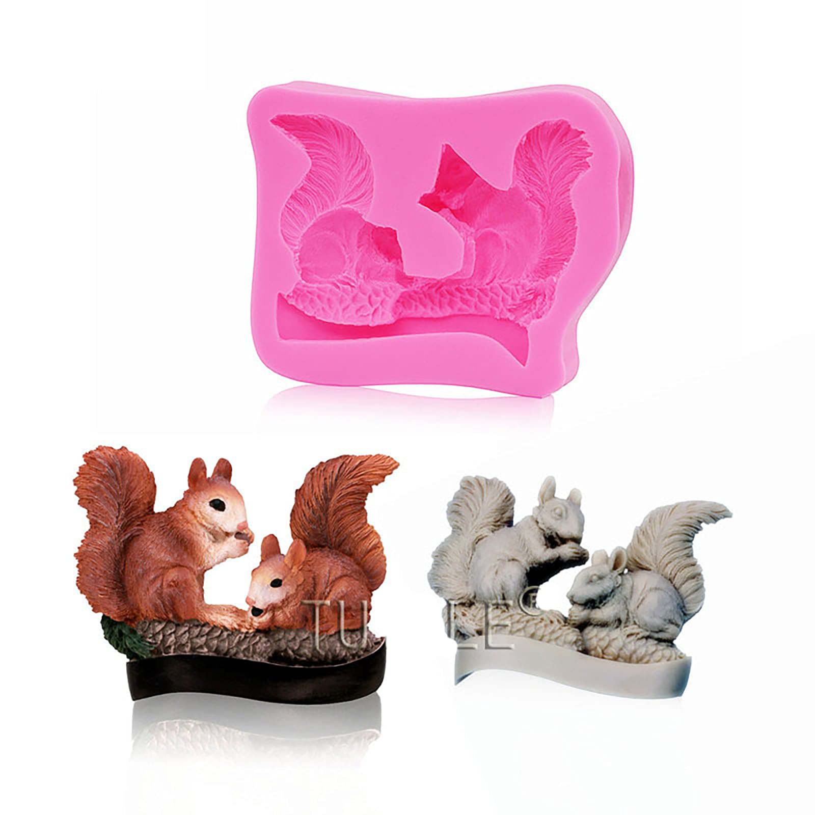 DIY Squirrel Silicone Mold for Resin Crafts - Epoxy Pendant, Luggage Tag, Wax Necklace & Candy Dessert Molds - Perfect for Polymer Clay, Crystal Resin, Plaster Trinkets & DIY Jewelry Making - Home Decor, Gift Tags & Craft Projects