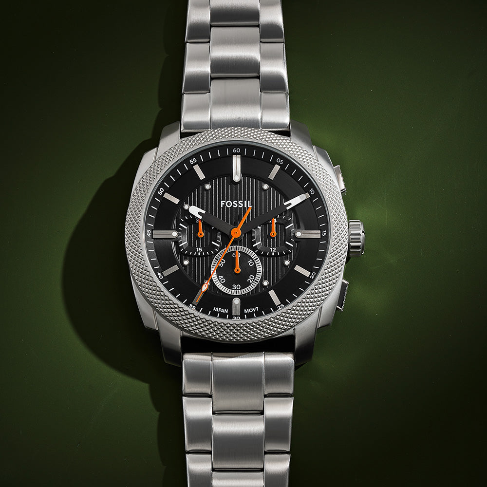 Fossil Machine FS6095 Chronograph Watch for Men - Stylish Analog Quartz Chronograph with Leather Strap - Perfect for Casual, Business & Everyday Wear