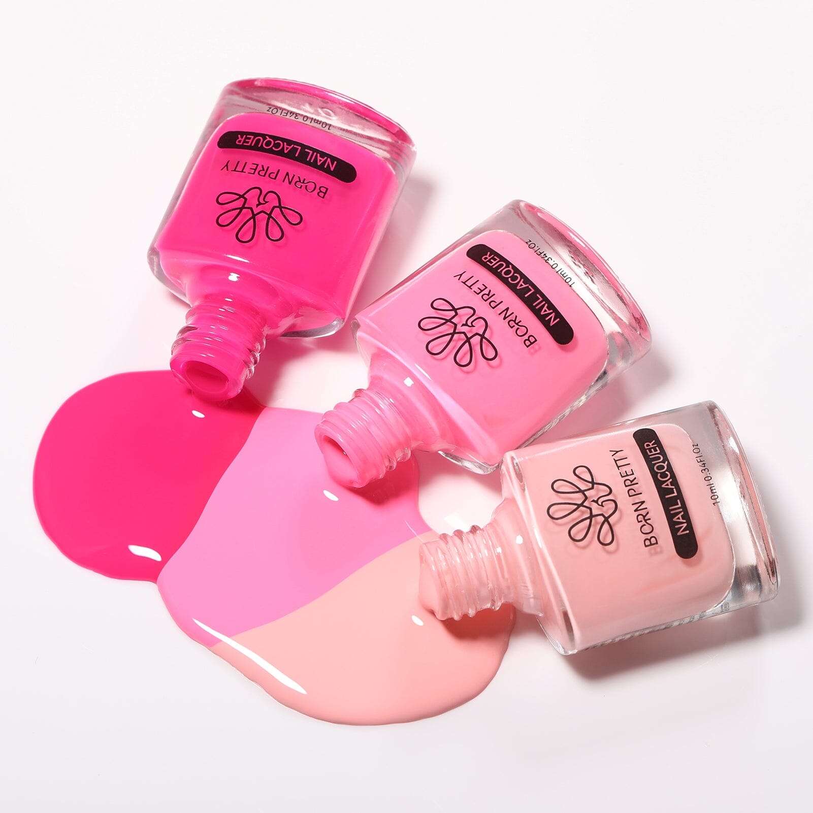 6 Colors BORN PRETTY Pink Nail Polish Set - 10ml Long Lasting Gel Nail Lacquer for Women - Perfect for Manicures, Pedicures & Nail Art Designs