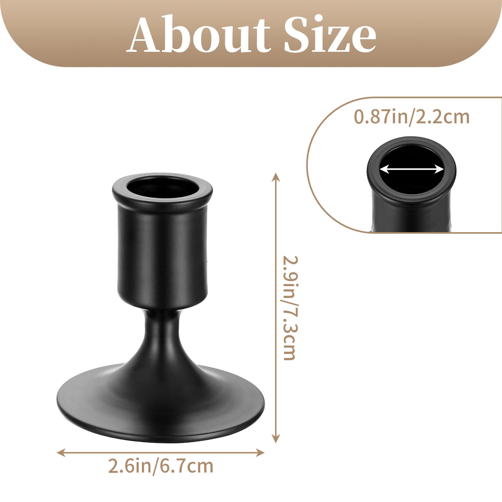 Elegant Black Candlestick Holders Set of 2 - Decorative Candle Holders for Taper Candles, Perfect for Dining Table, Coffee Table, Fireplace Mantel, Wedding Centerpieces & Romantic Home Decor