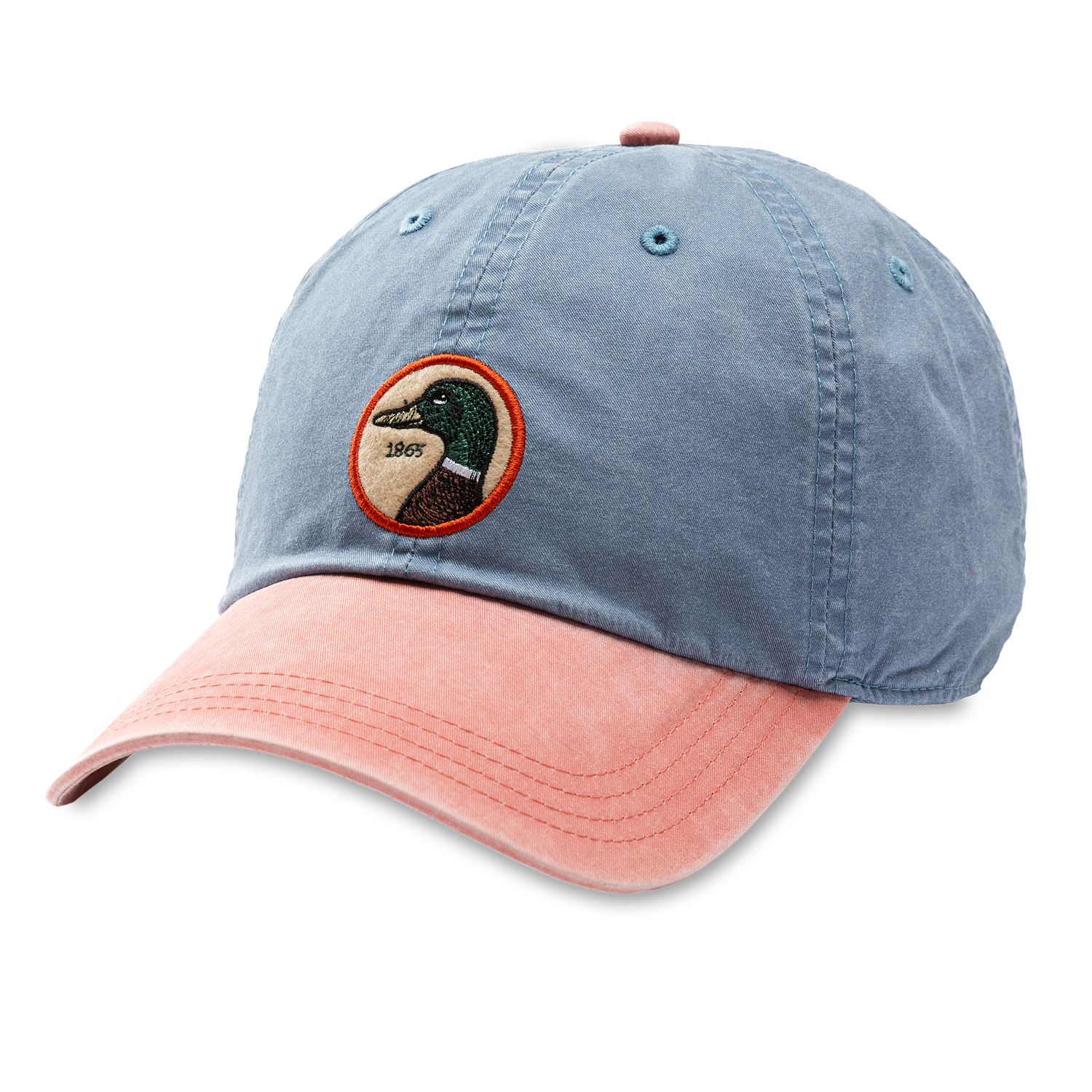 Circle Patch Twill Hat in Stone Blue - Vintage Baseball Cap for Men & Women - Perfect for Outdoor Activities, Sports, and Casual Wear