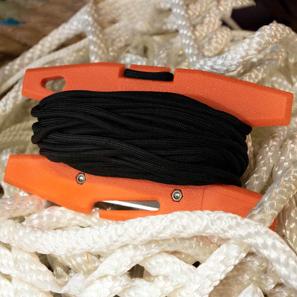 Premium 750 Mil-Spec Paracord with Spool Winder - 50Ft Heavy Duty Survival Rope - Made in USA (Camo Green & Orange) - Perfect for Camping, Hiking, Emergency Kits & Outdoor Adventures