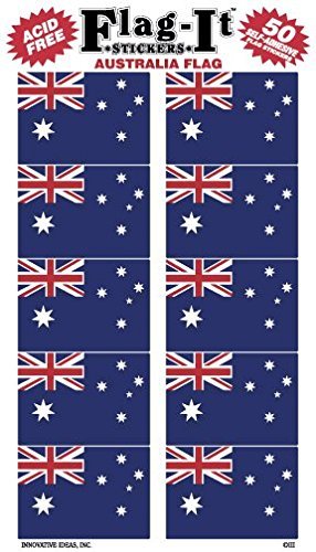 Australia Flag Stickers - Patriotic Decals for Home, School, Office & Laptop - Perfect for National Day, Sporting Events & Classroom Decor