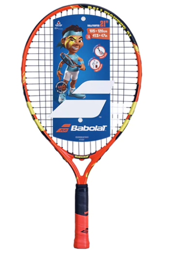 Babolat Ballfighter 21 Prestrung Junior Tennis Racquet for Kids - Orange/Yellow/Black | Lightweight Tennis Racket for Beginners | Perfect for Junior Tennis Training & Matches