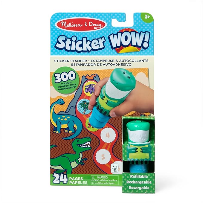 M&D Sticker Wow! Dinosaur Activity Pad Set for Kids - Fun Learning & Creative Play at Home, School, or Travel
